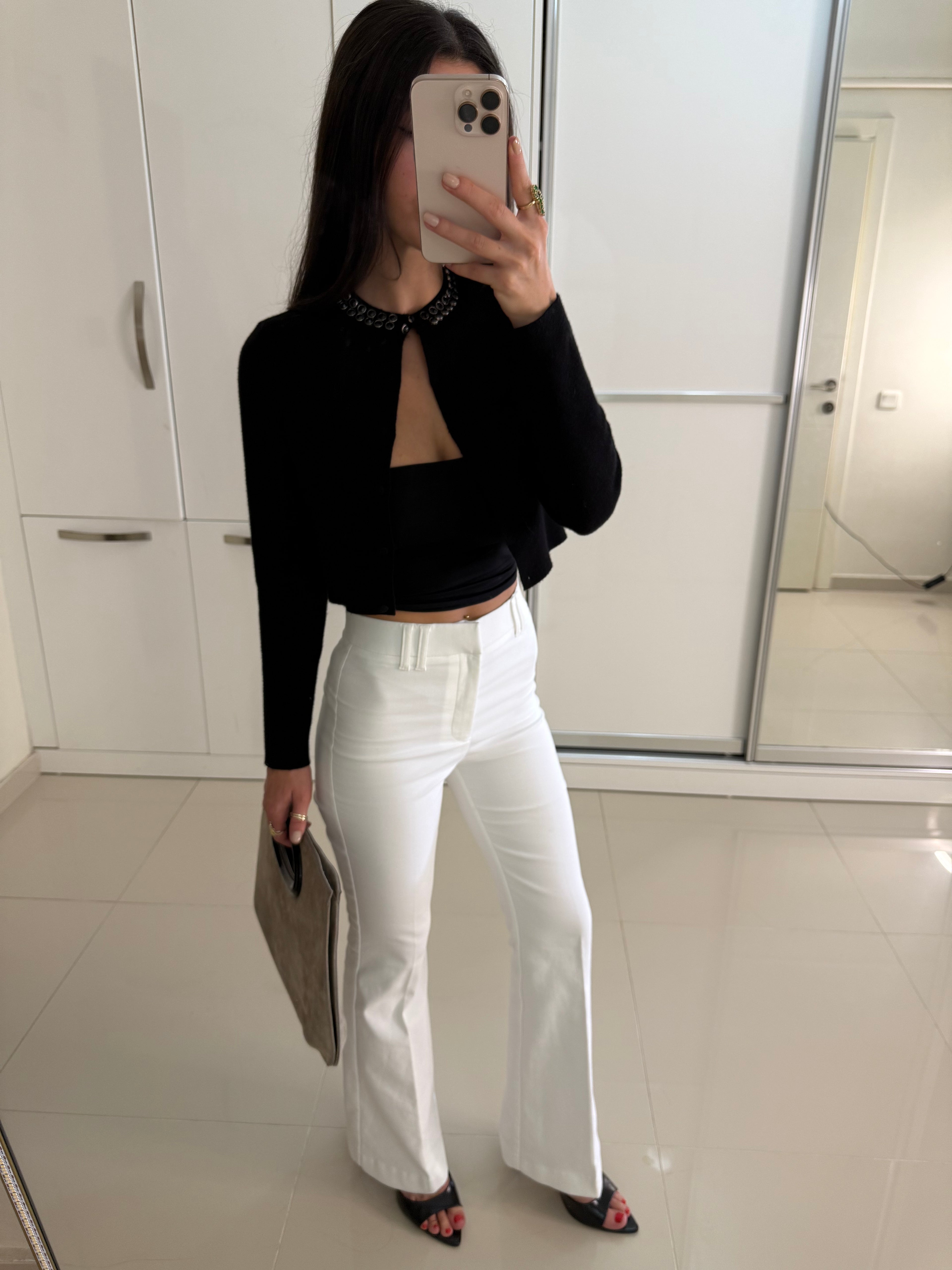 Zra Flare beyaz pantolon