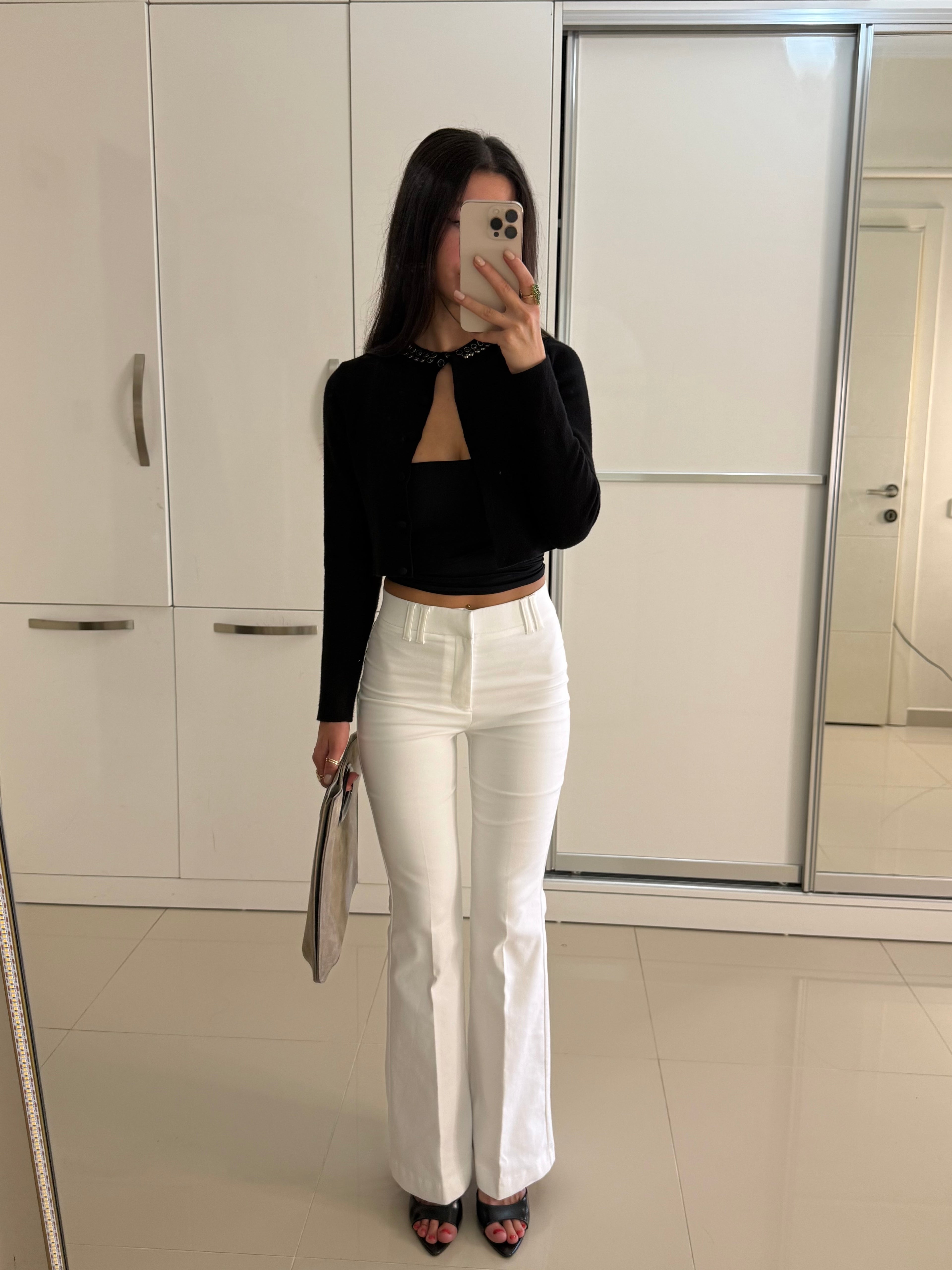 Zra Flare beyaz pantolon