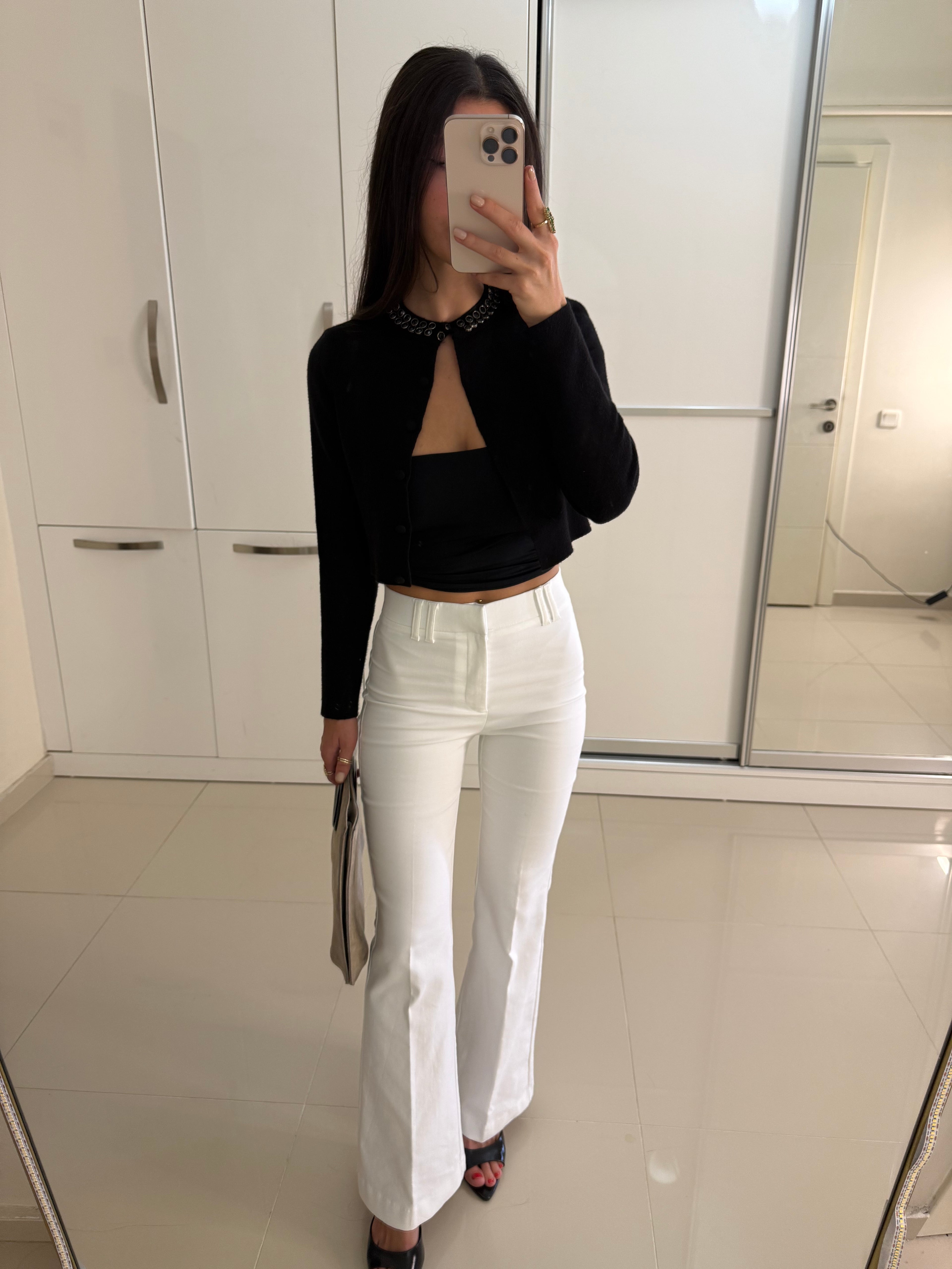 Zra Flare beyaz pantolon