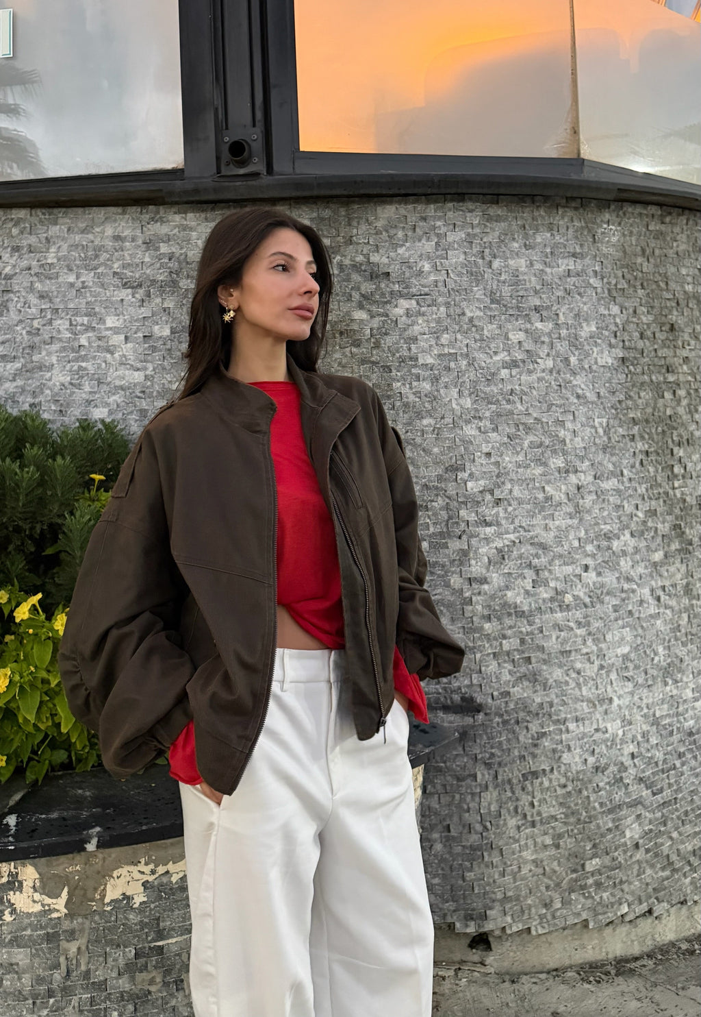 İthal Eskitme bomber ceket