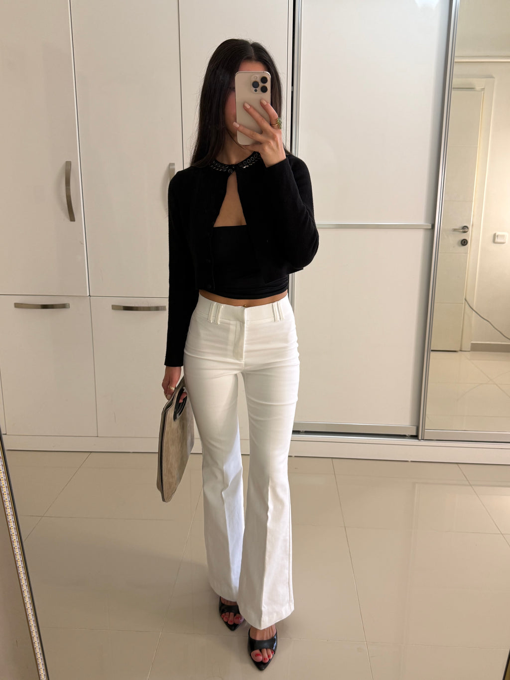 Zra Flare beyaz pantolon