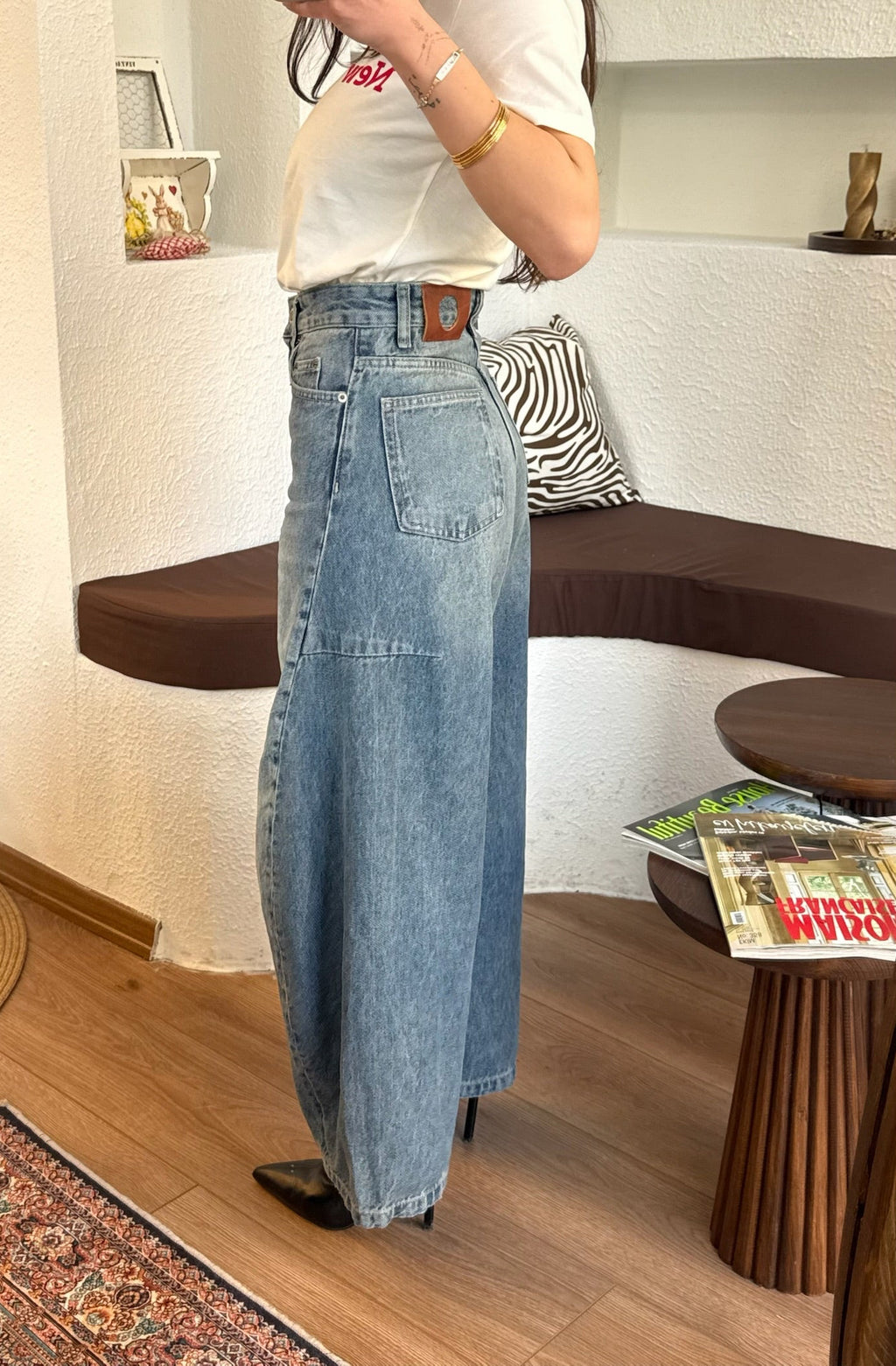 Zra barrel-leg high waist hean