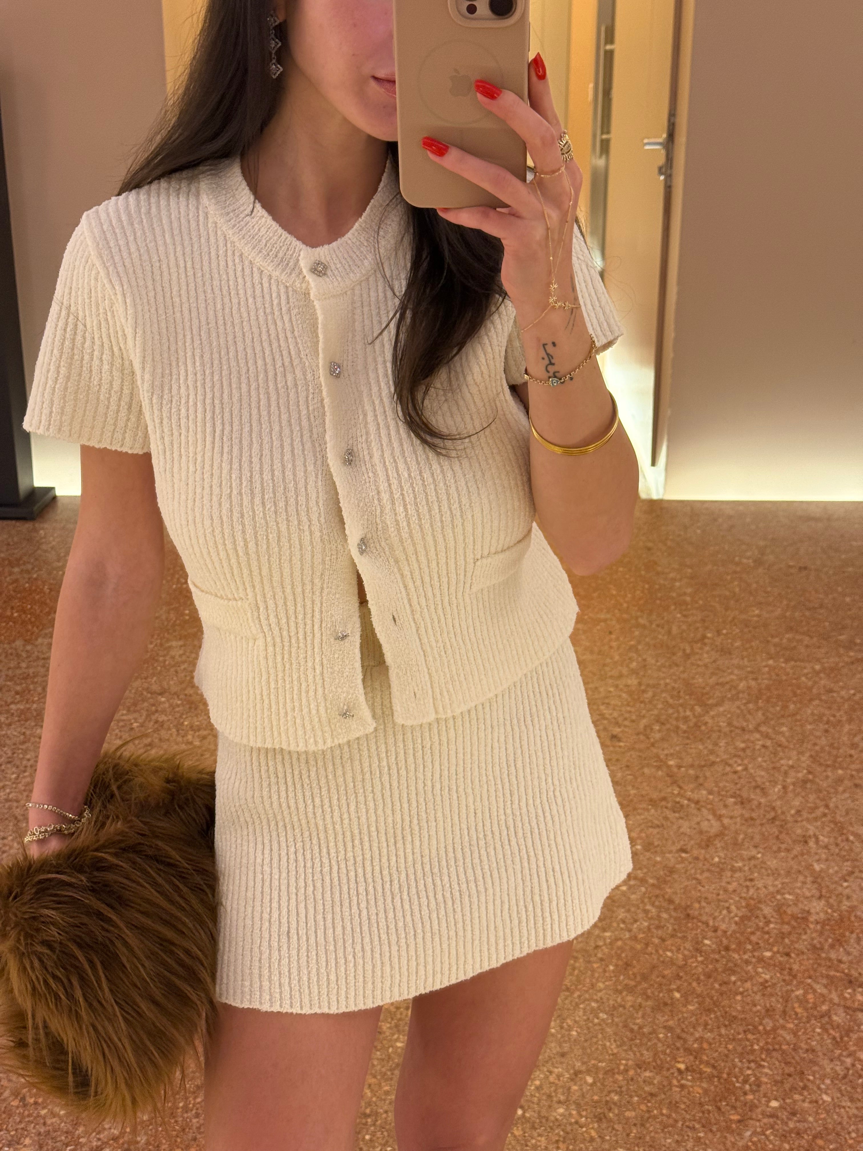 Örgü dokulu triko takım