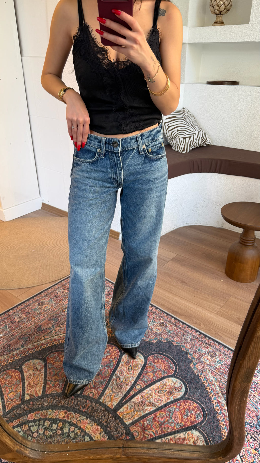 Rag&bone orta düşük bel palazzo jean