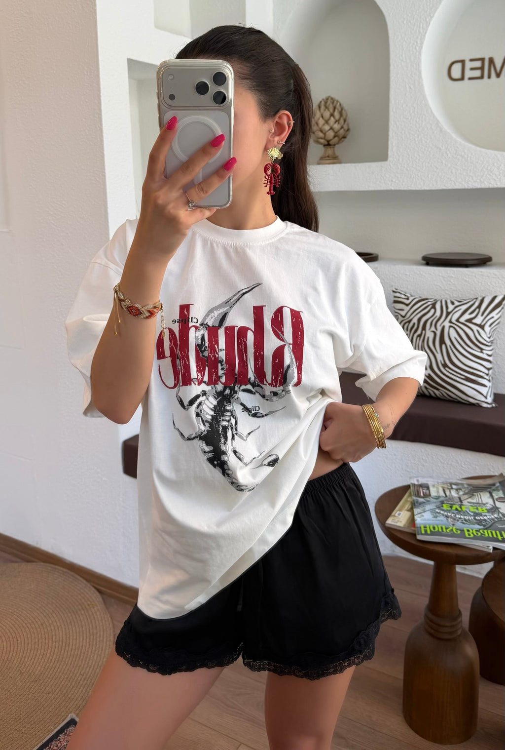 Rhude baskılı tişört