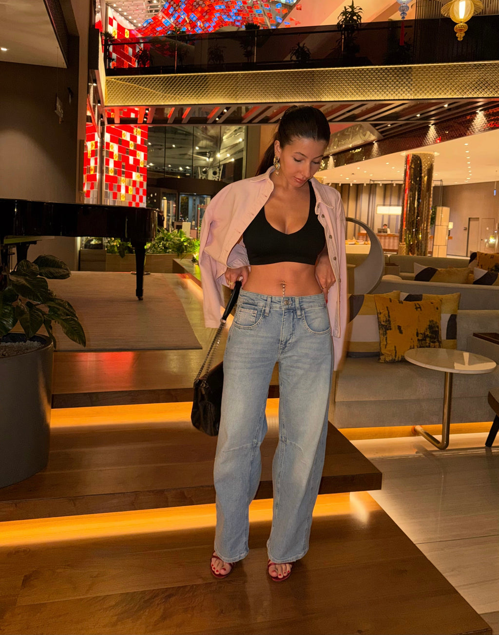 Mac Düşük bel barrel-leg jean