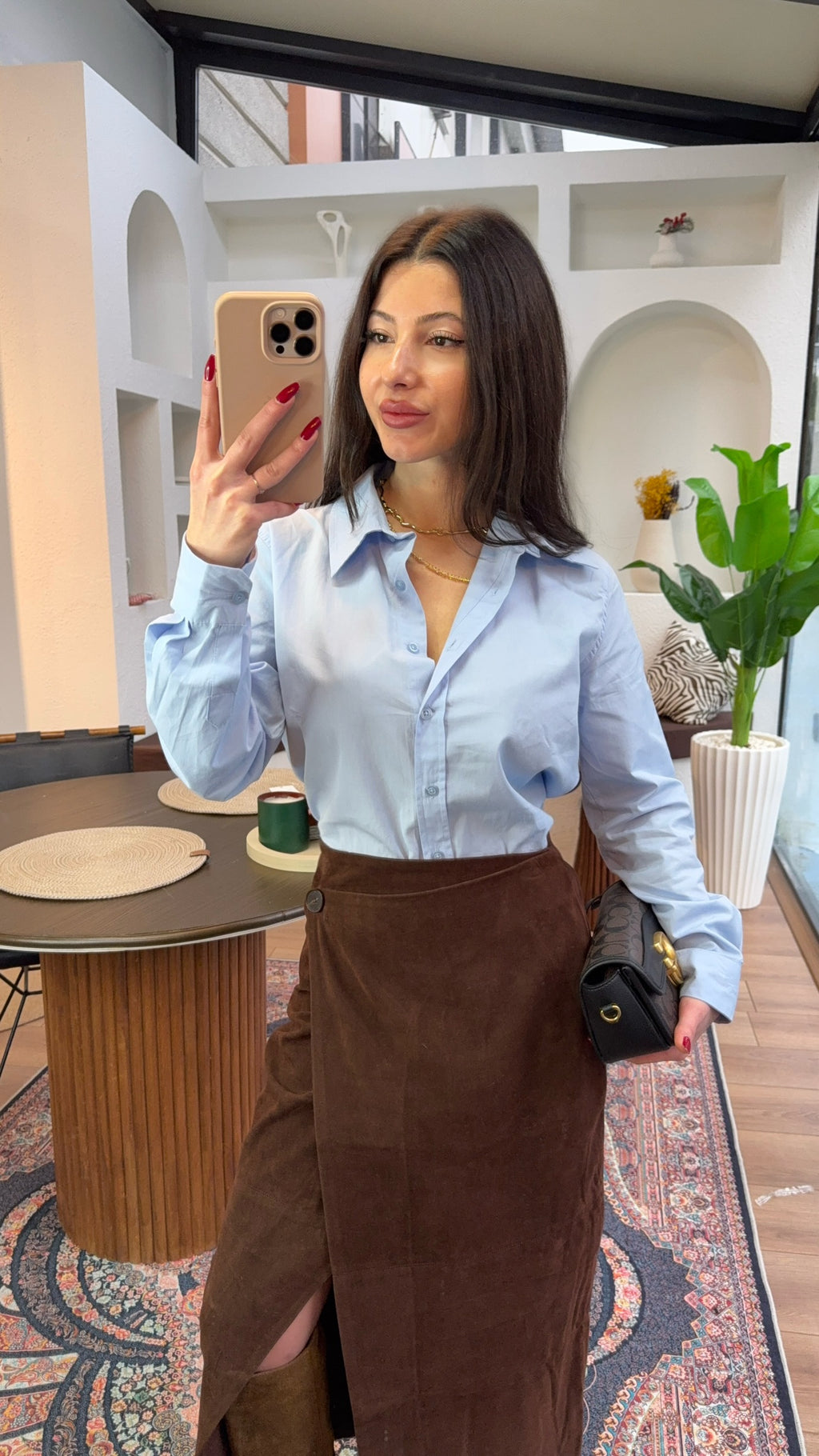 Slimfit mavi gömlek