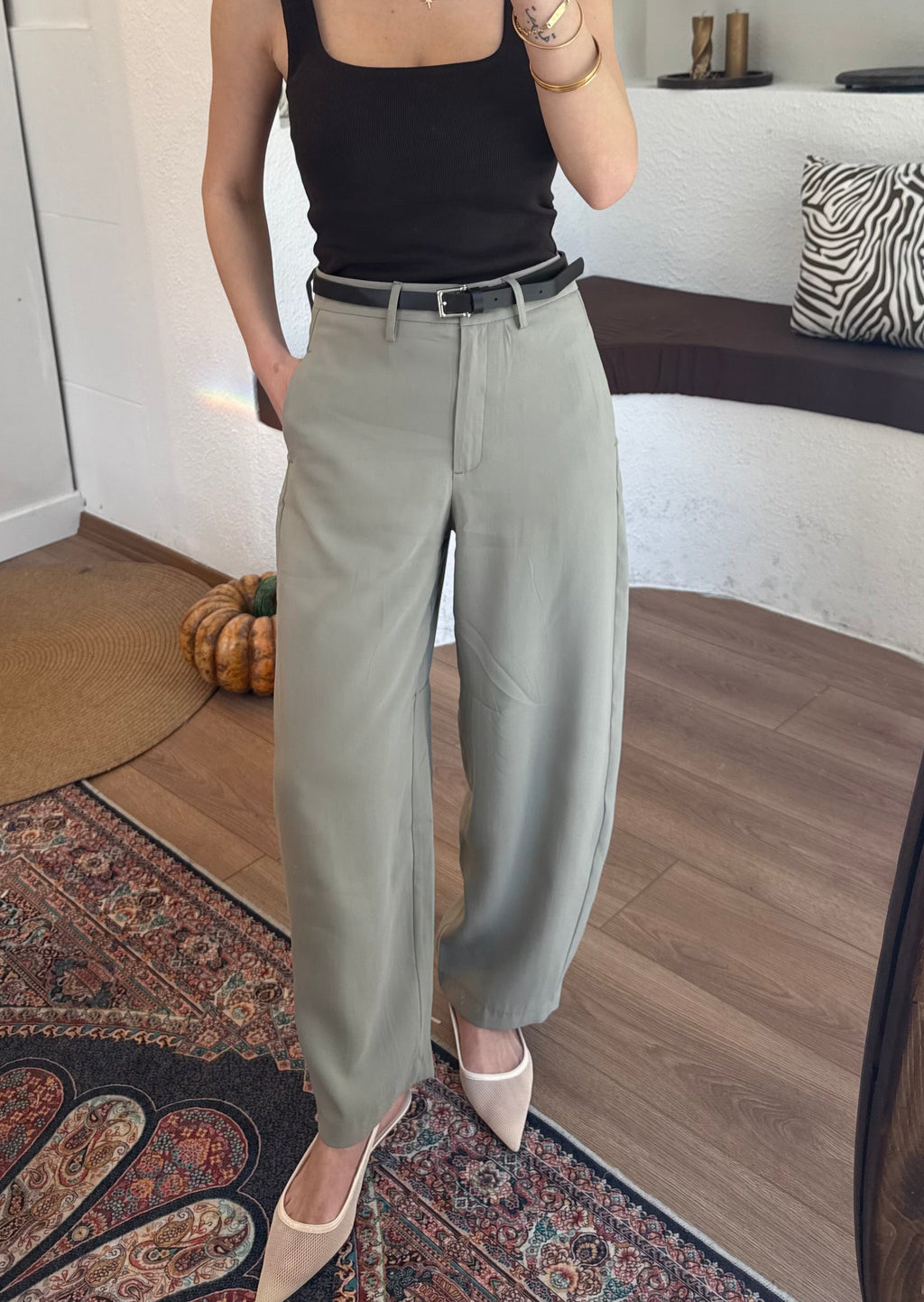 Rsrvd yeşil kemerli pantolon