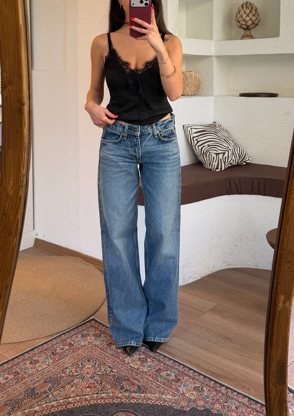 Rag&bone orta düşük bel palazzo jean