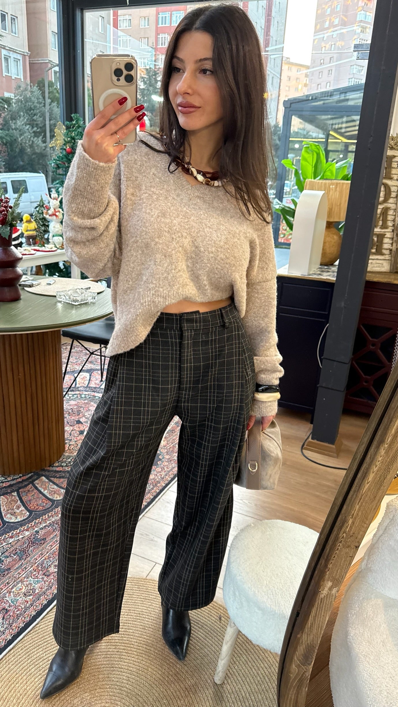 Ekose kumaş pantolon