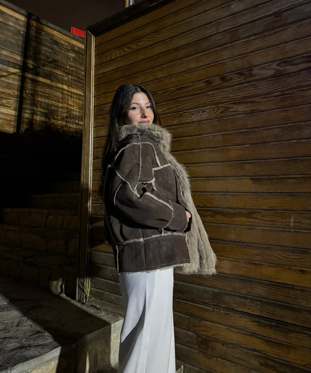 İthal kürklü mont