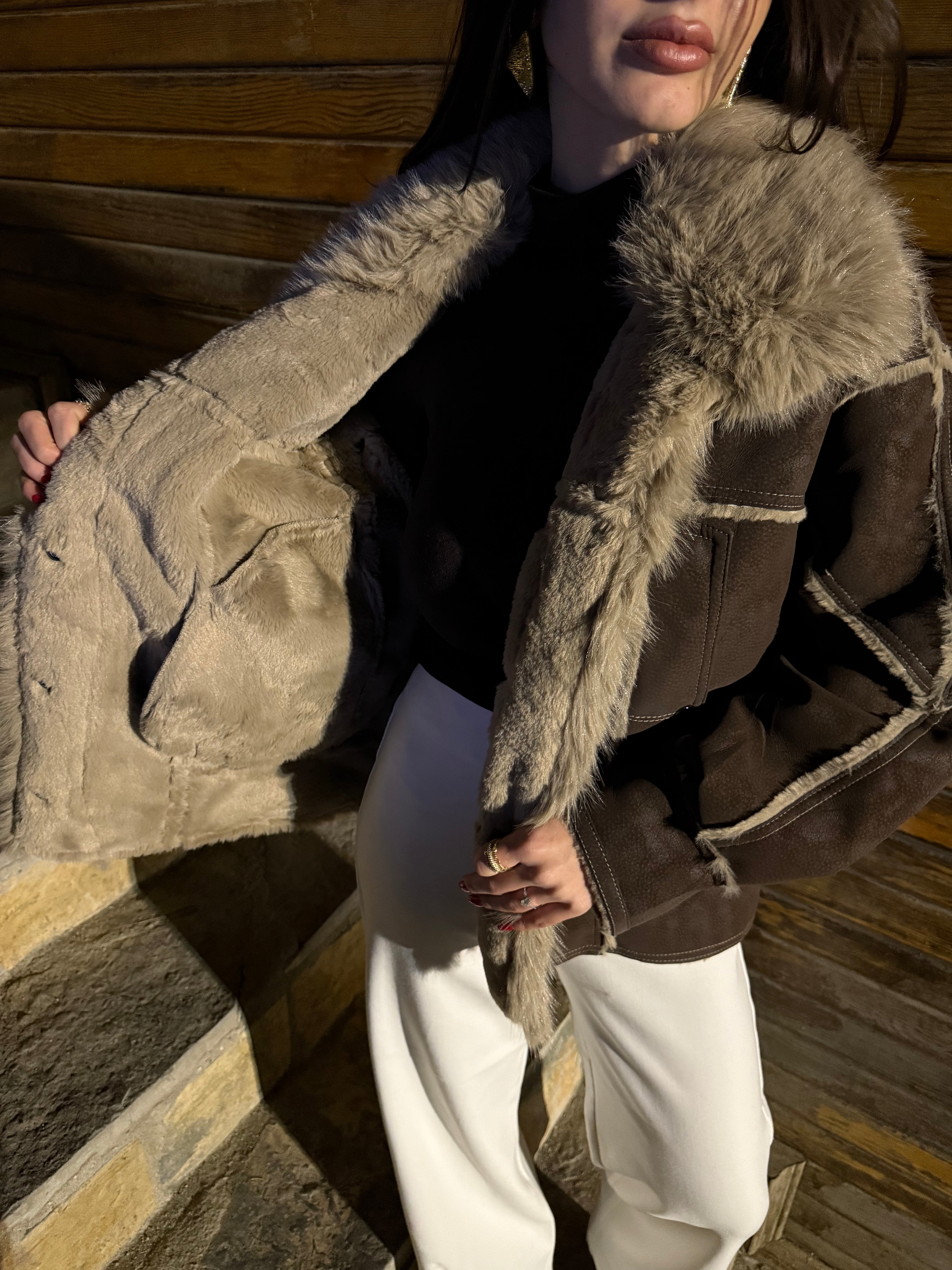 İthal kürklü mont