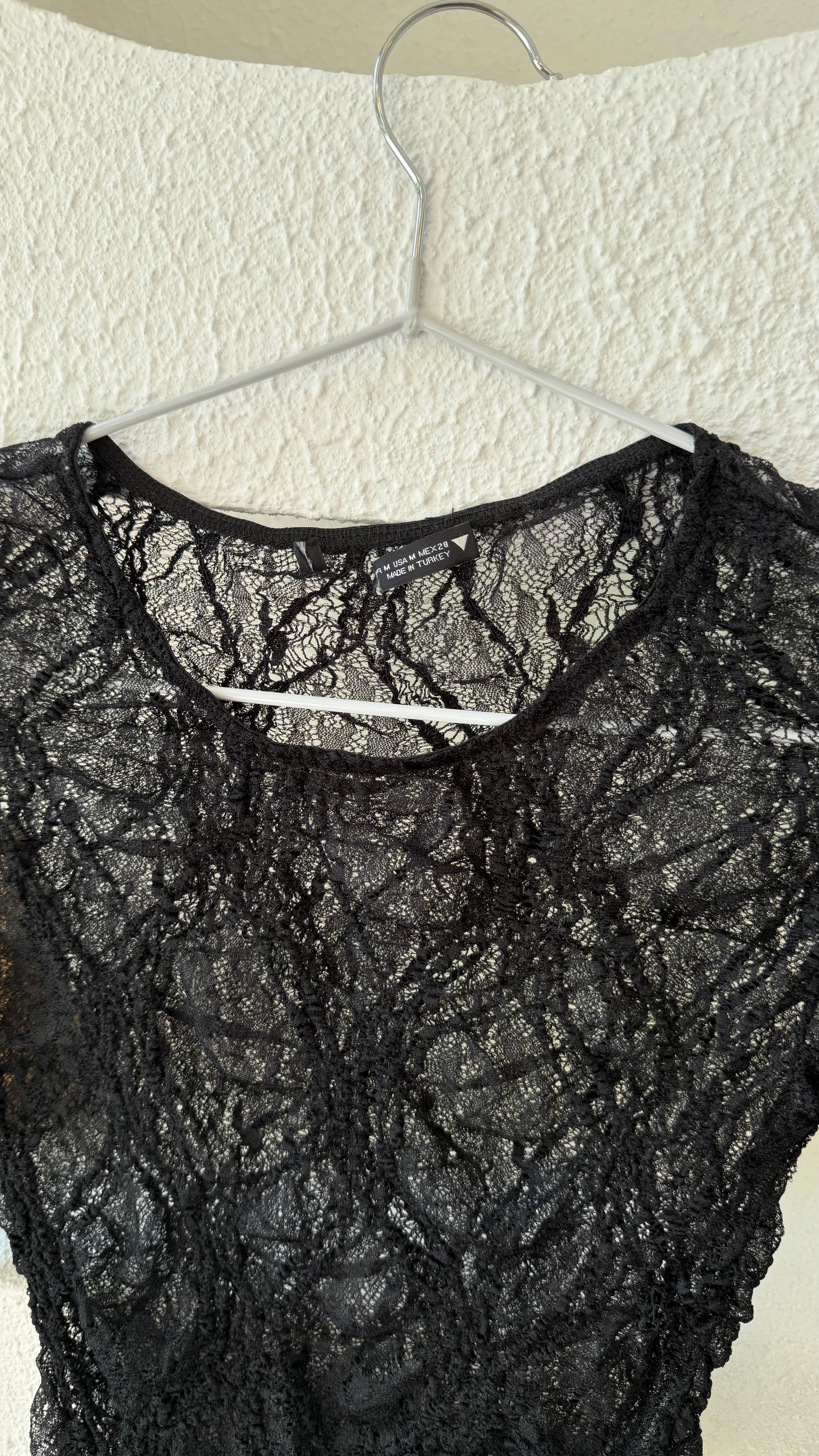 Zra siyah dantel bodysuit