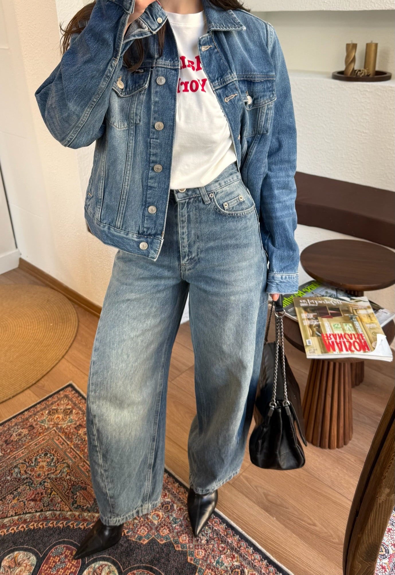 Zra barrel-leg high waist hean