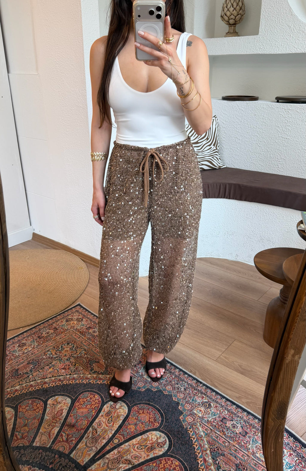 Pullu şort astarlı pantolon