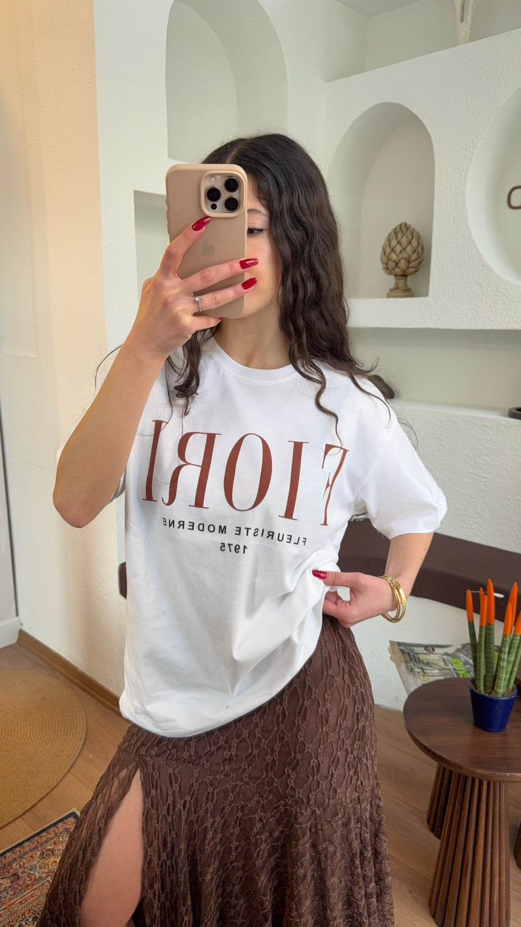 Orj fiori baskılı tişört