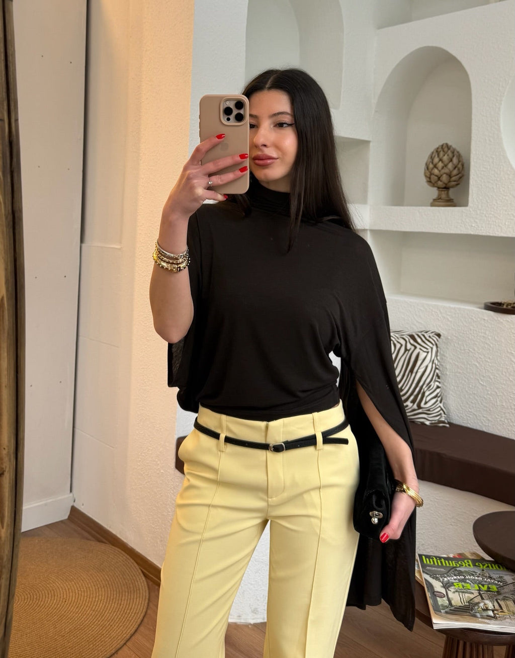 Tasarım acı kahve bluz