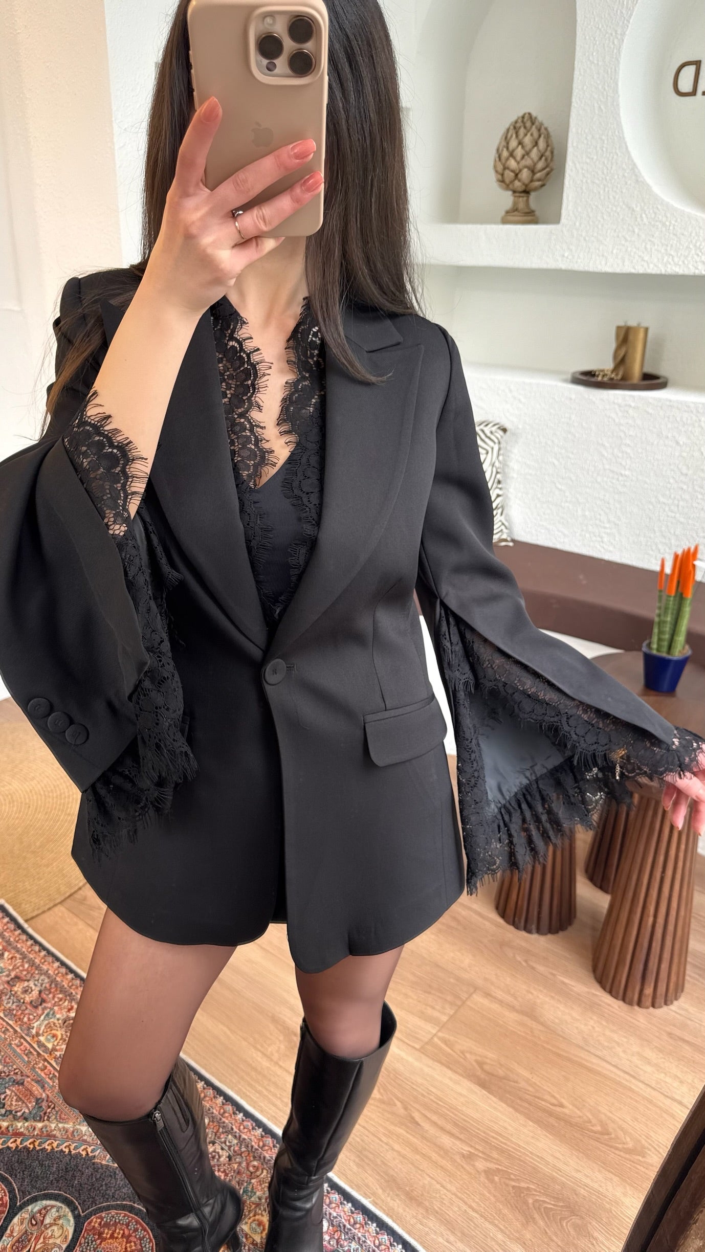 Dantel blazer ceket