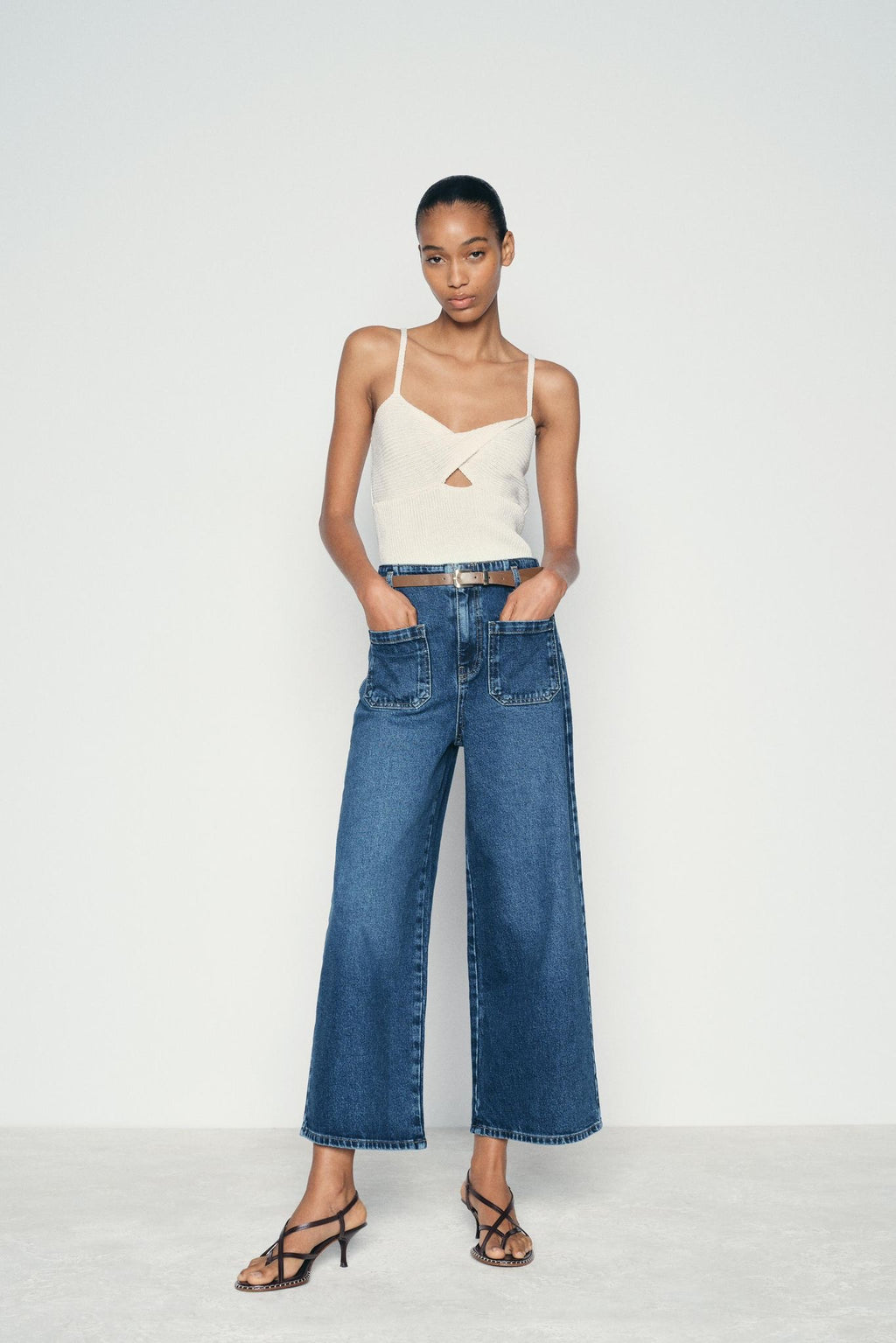 Zra culotte kemerli jean