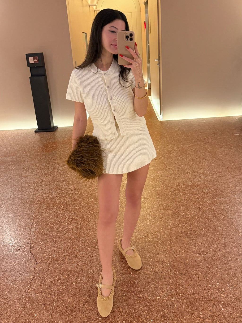 Örgü dokulu triko takım