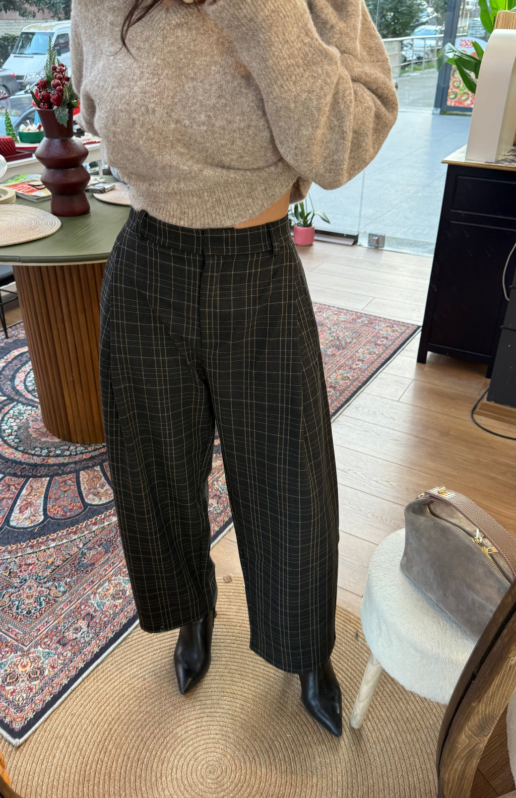 Ekose kumaş pantolon