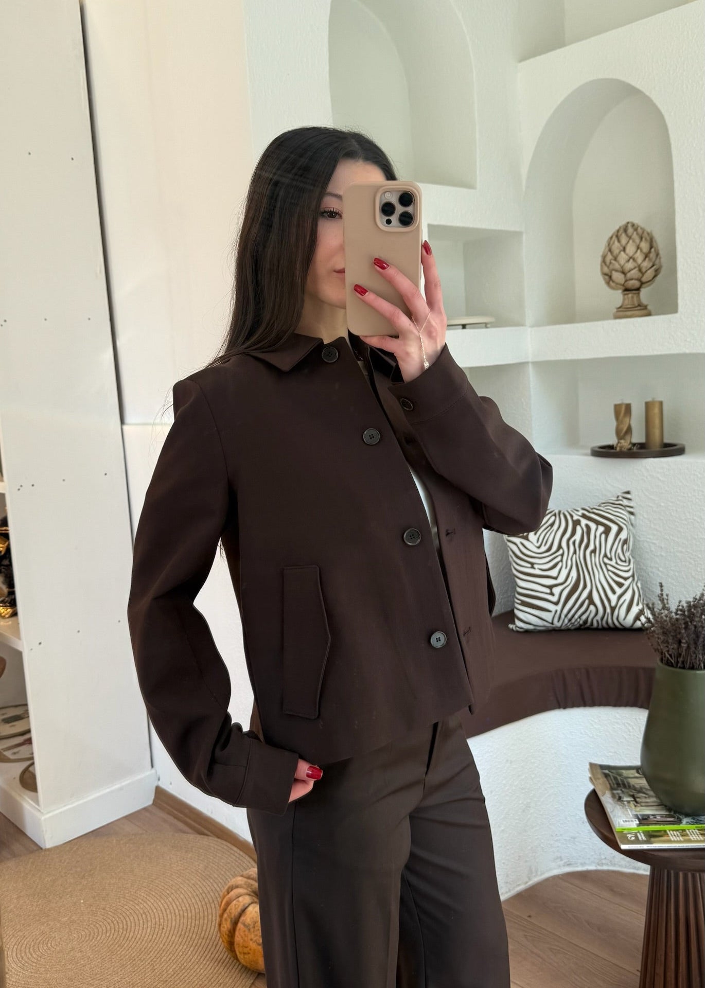 Acı kahve orta boy ceket