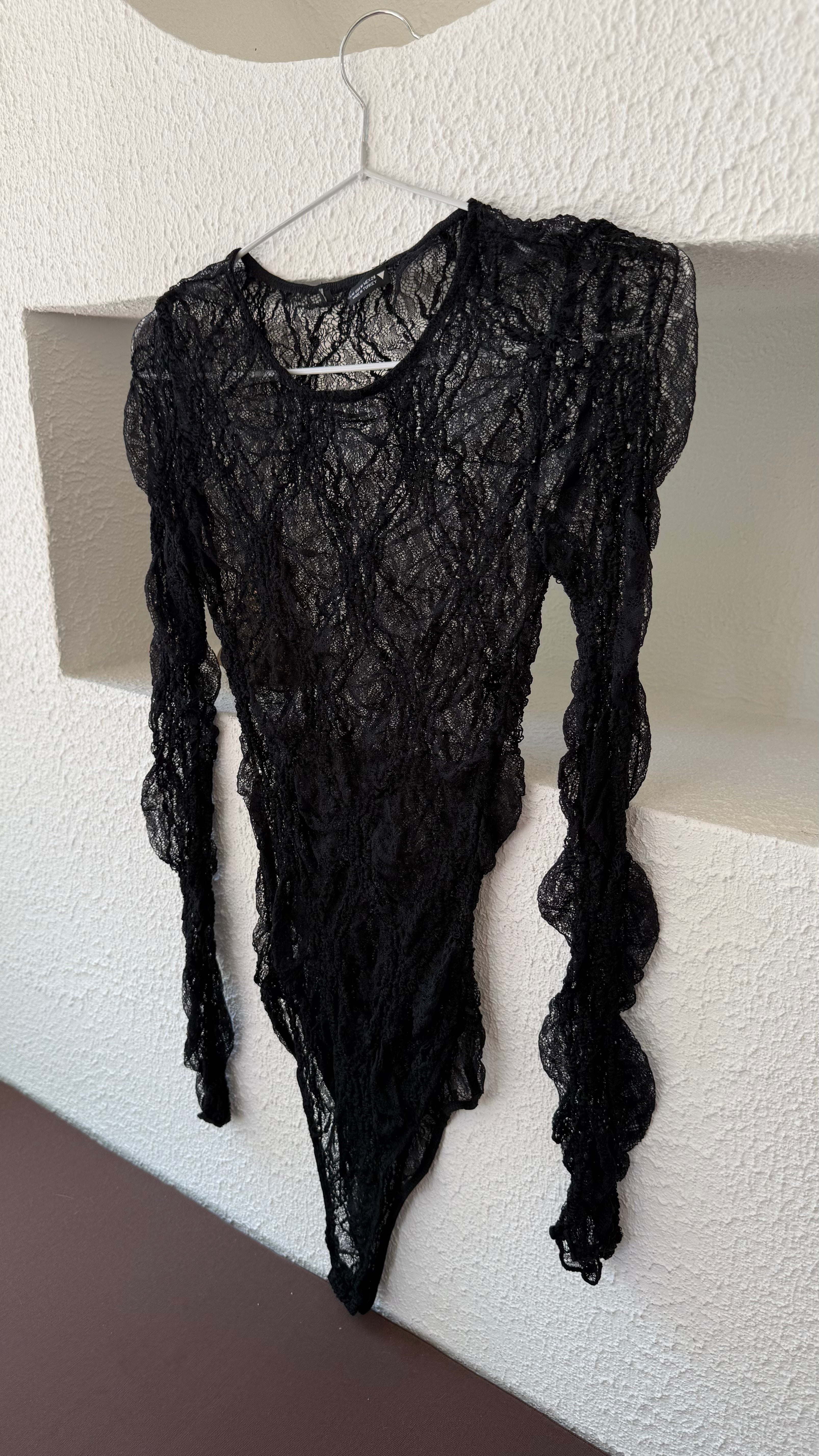 Zra siyah dantel bodysuit