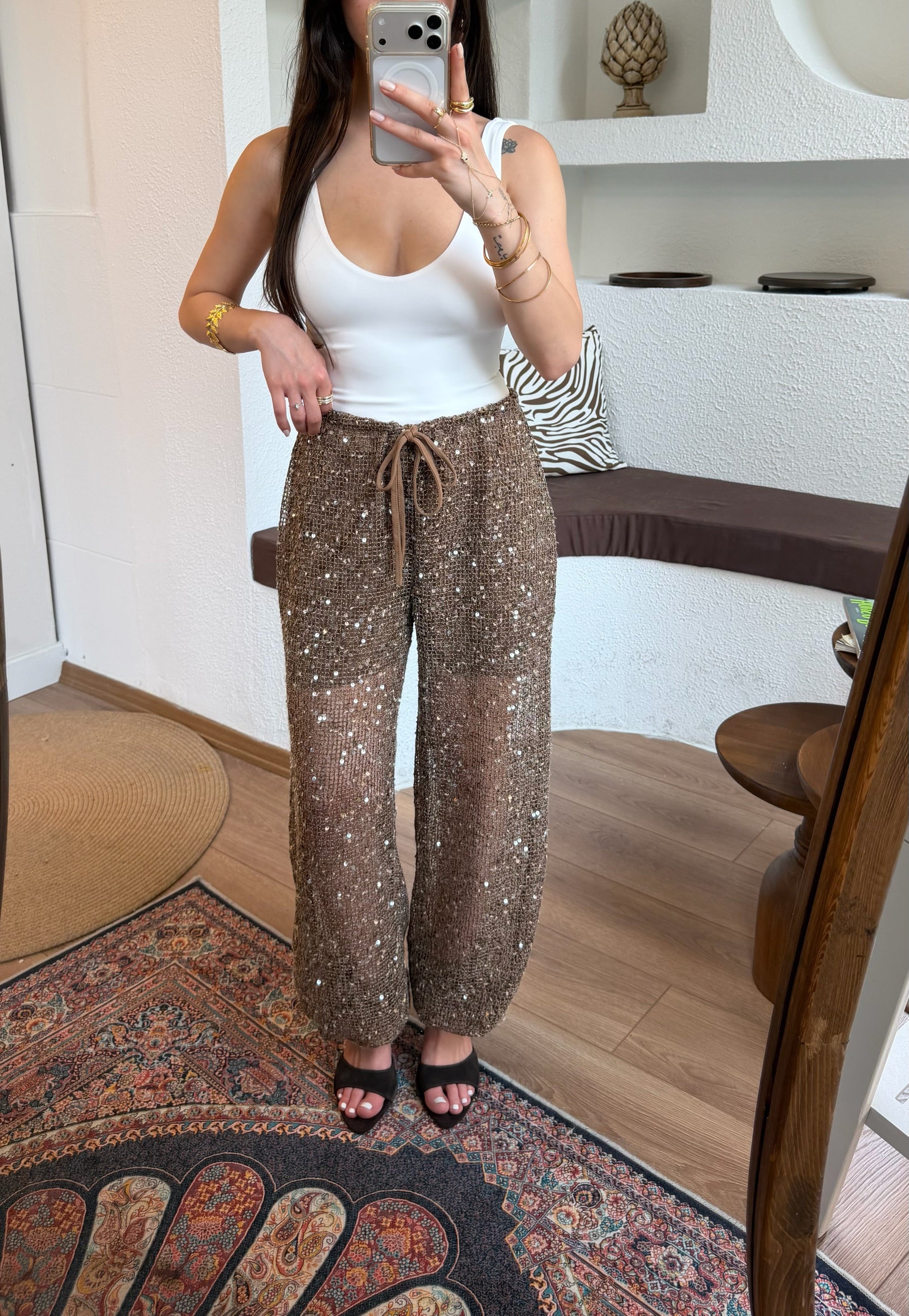 Pullu şort astarlı pantolon