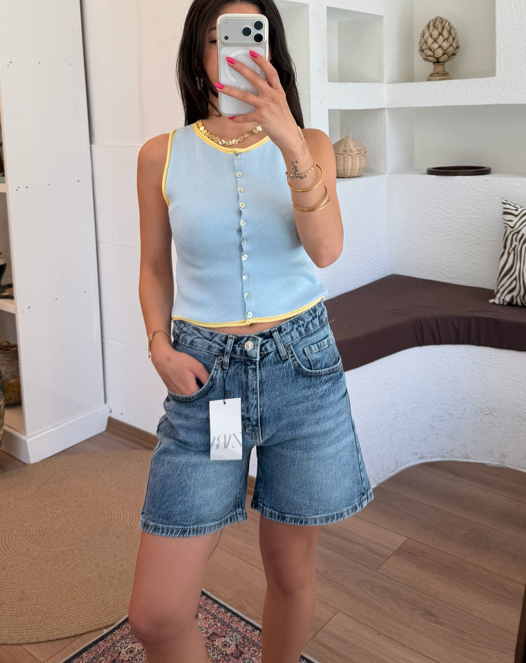 Zra casual denim şort