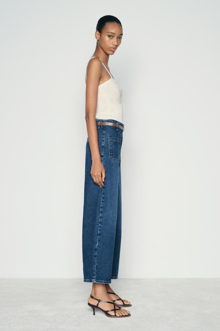 Zra culotte kemerli jean