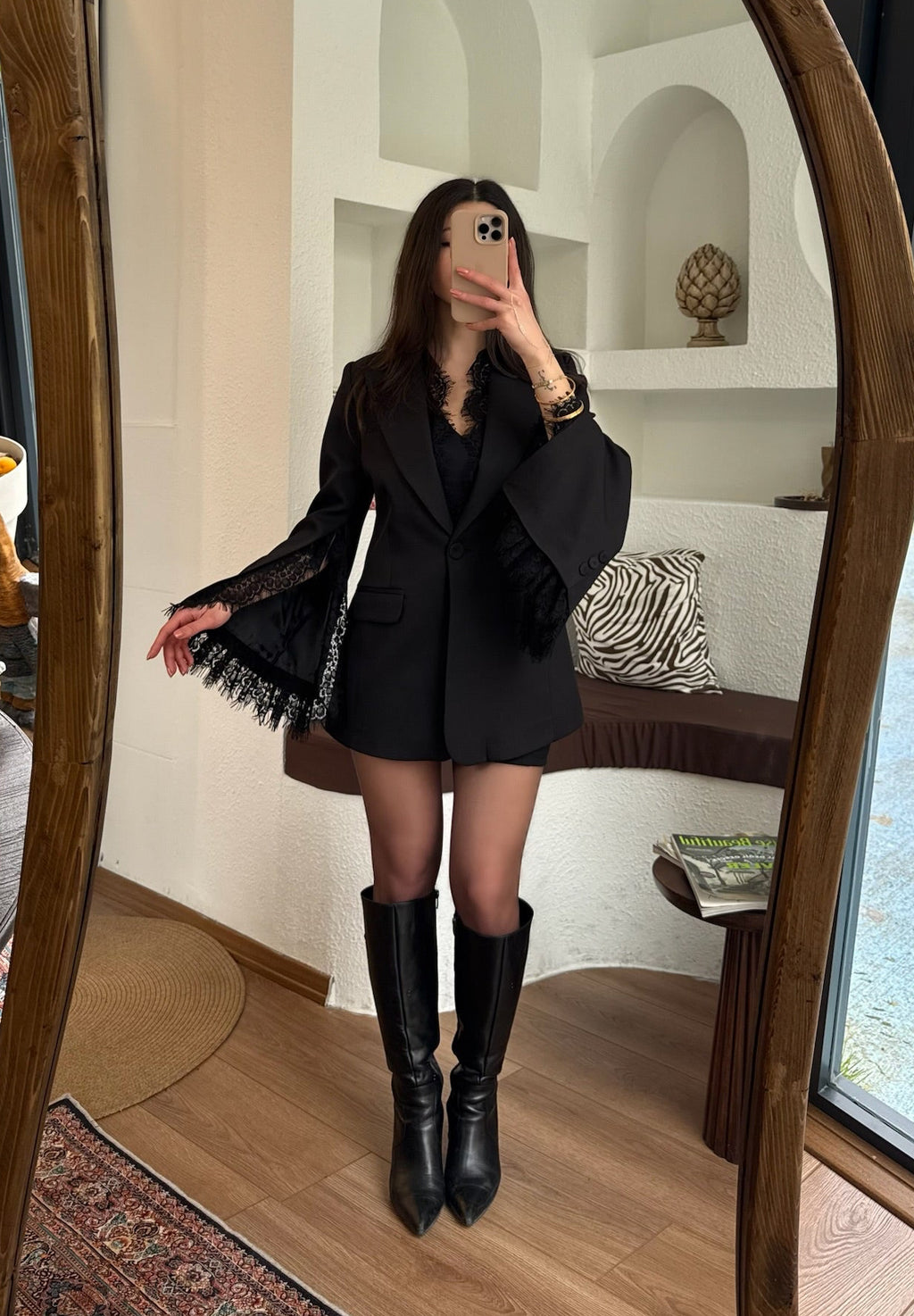 Dantel blazer ceket