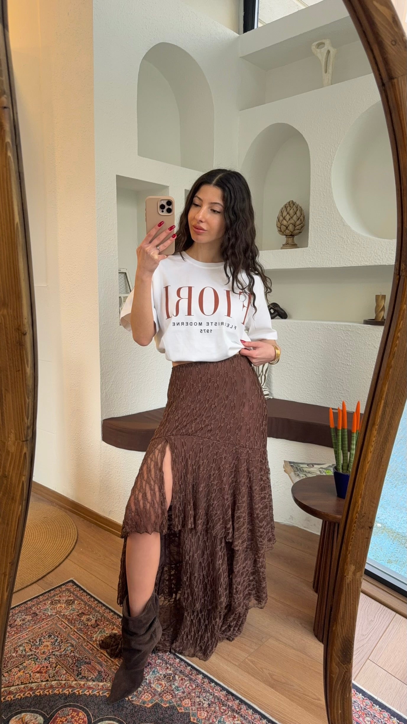 Orj fiori baskılı tişört