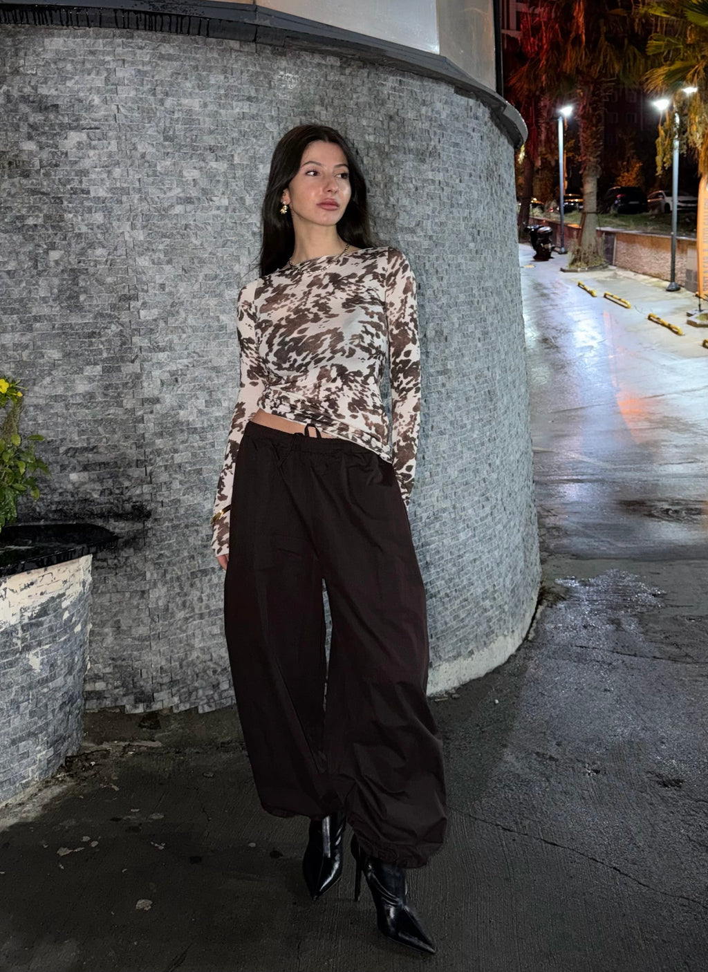 Paraşüt pantolon-Kahverengi