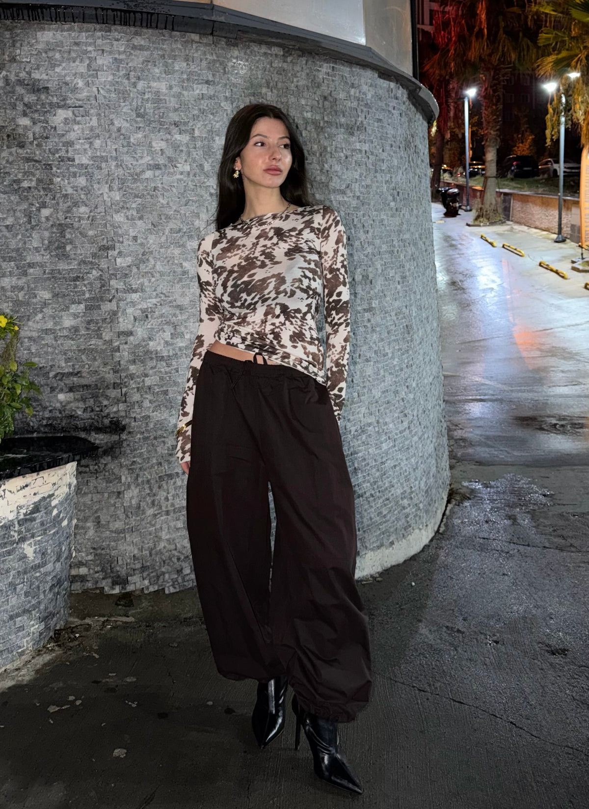 Paraşüt pantolon-Kahverengi