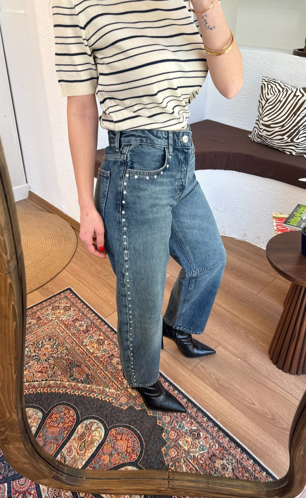 Mdwl zımba şeritli jean