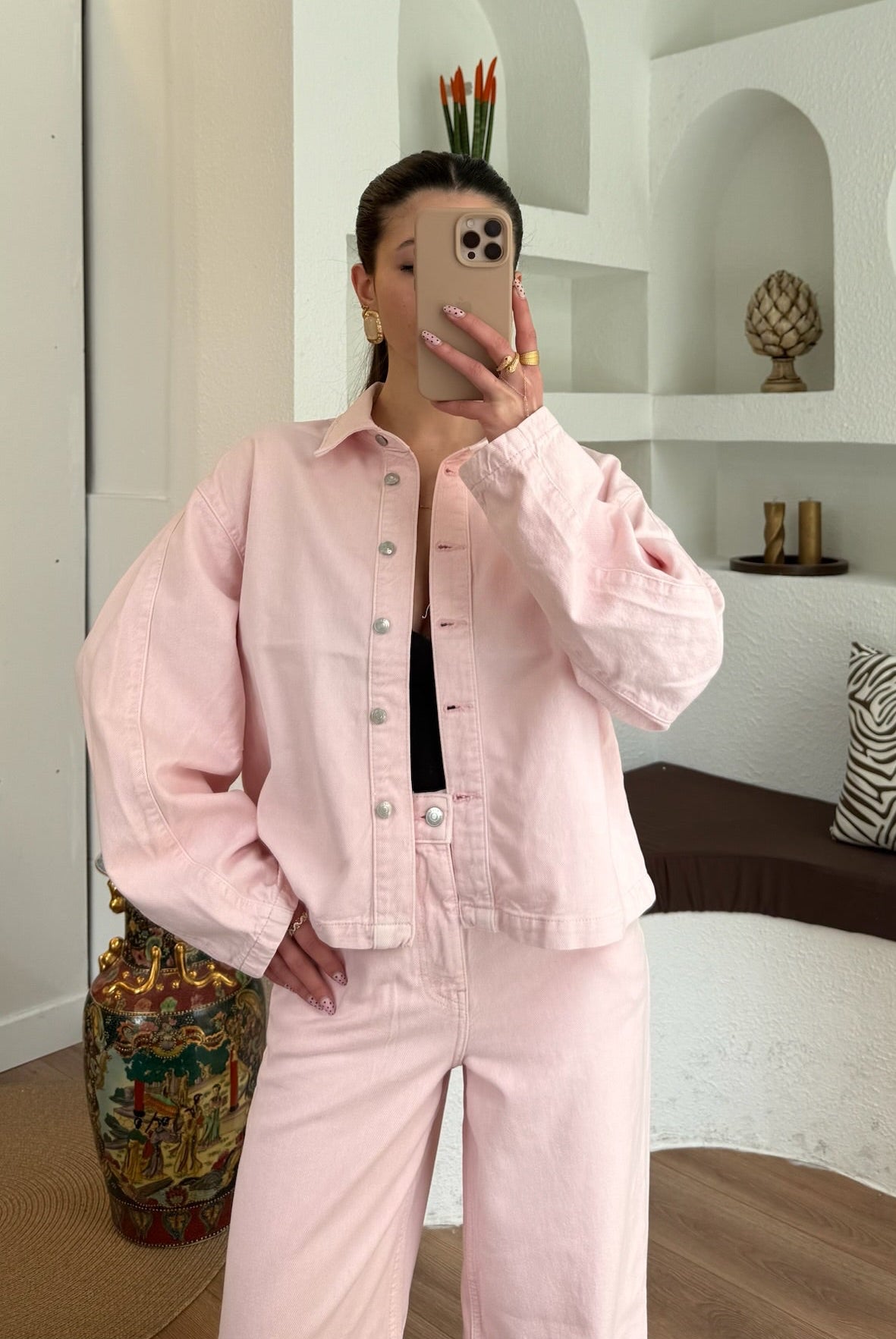 Phl dnm pembe denim ceket