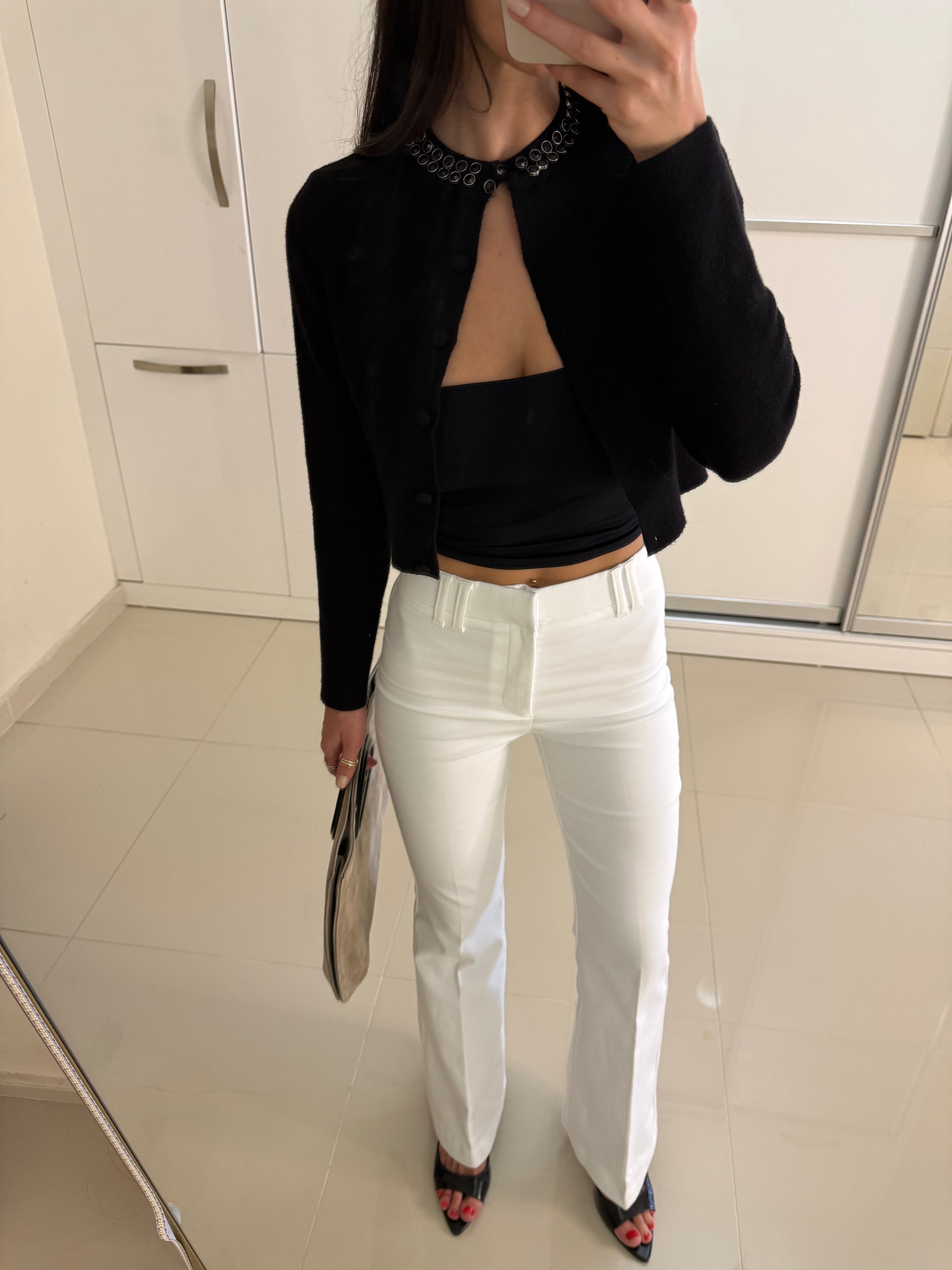 Zra Flare beyaz pantolon