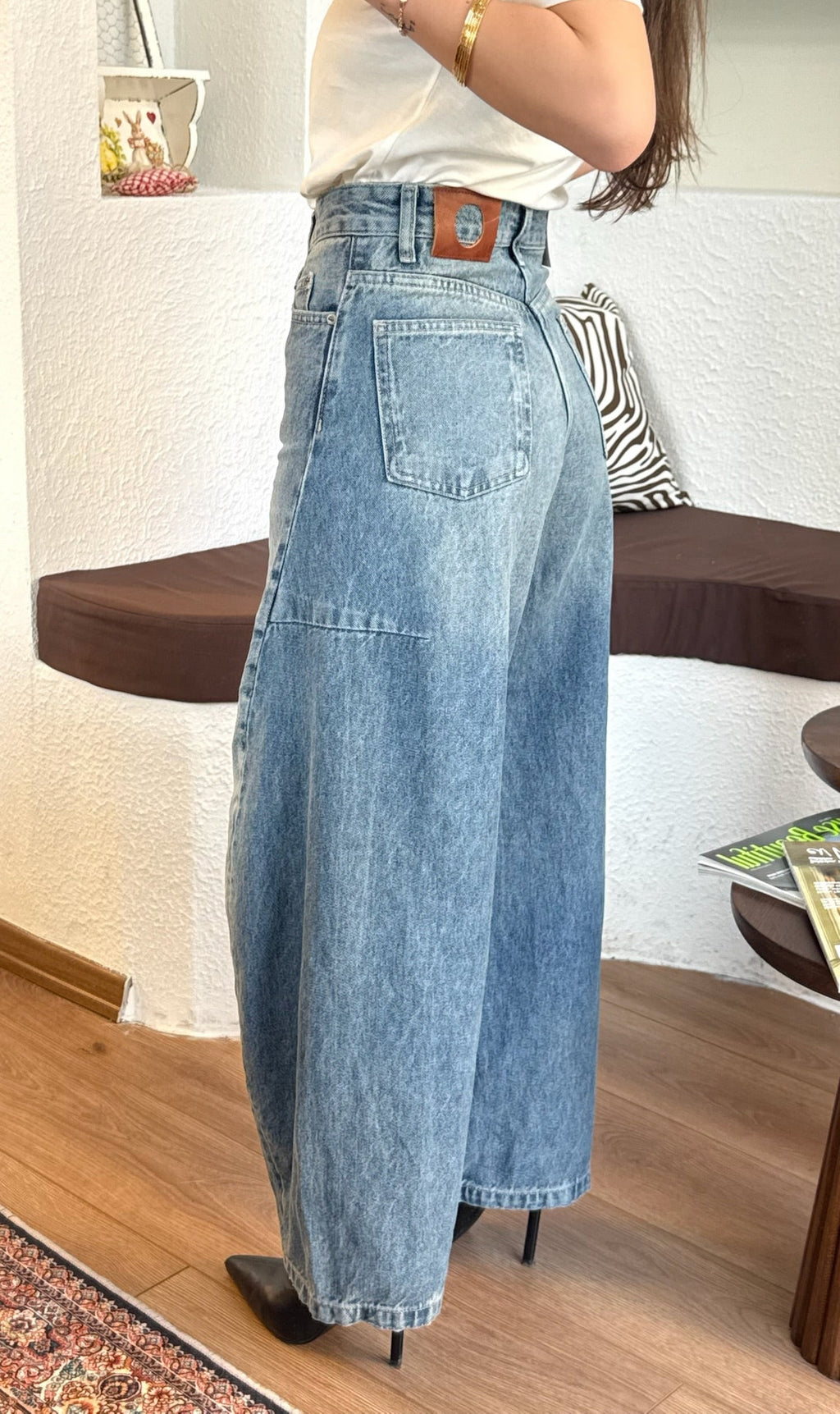 Zra barrel-leg high waist hean