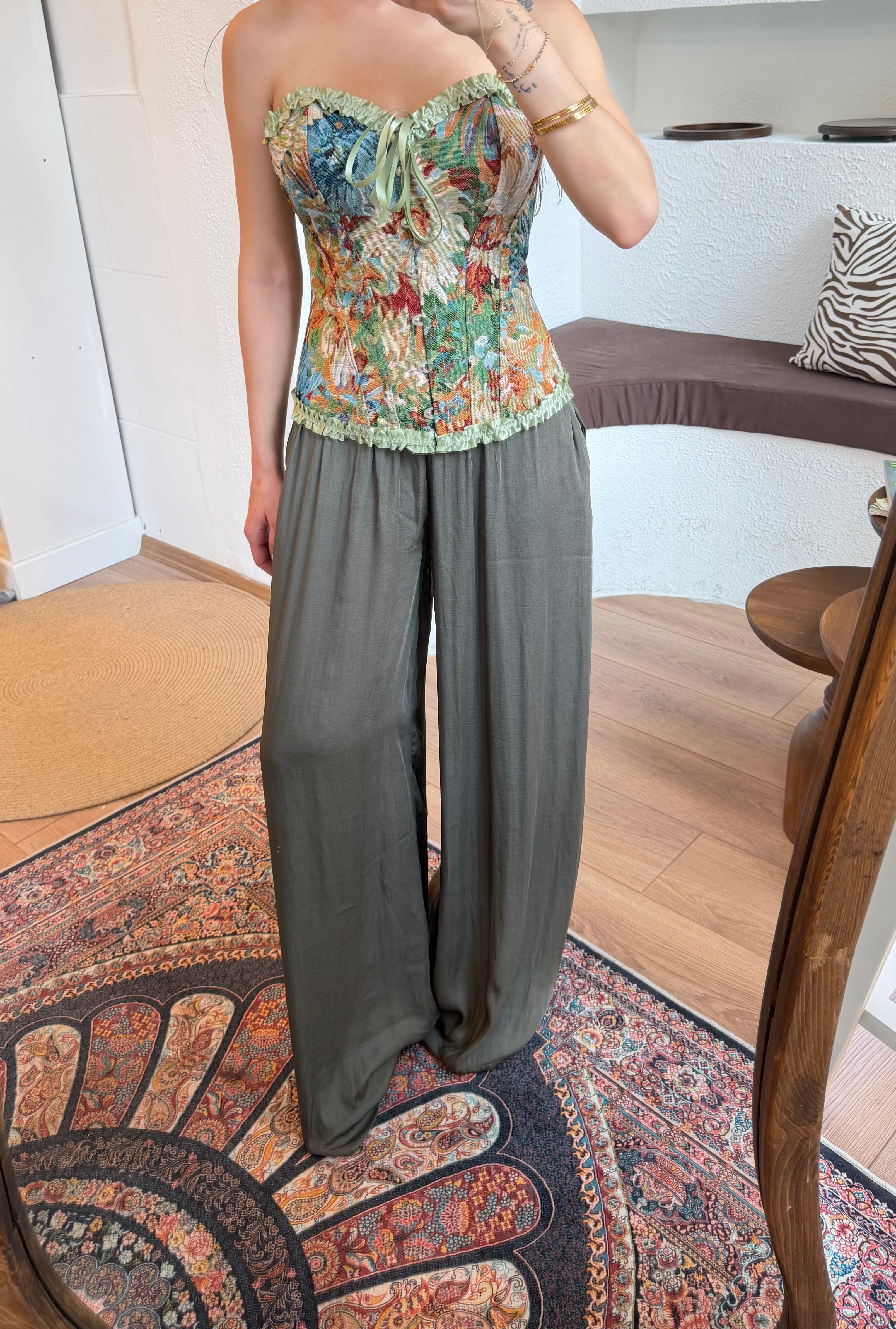 Saten pantolon-haki
