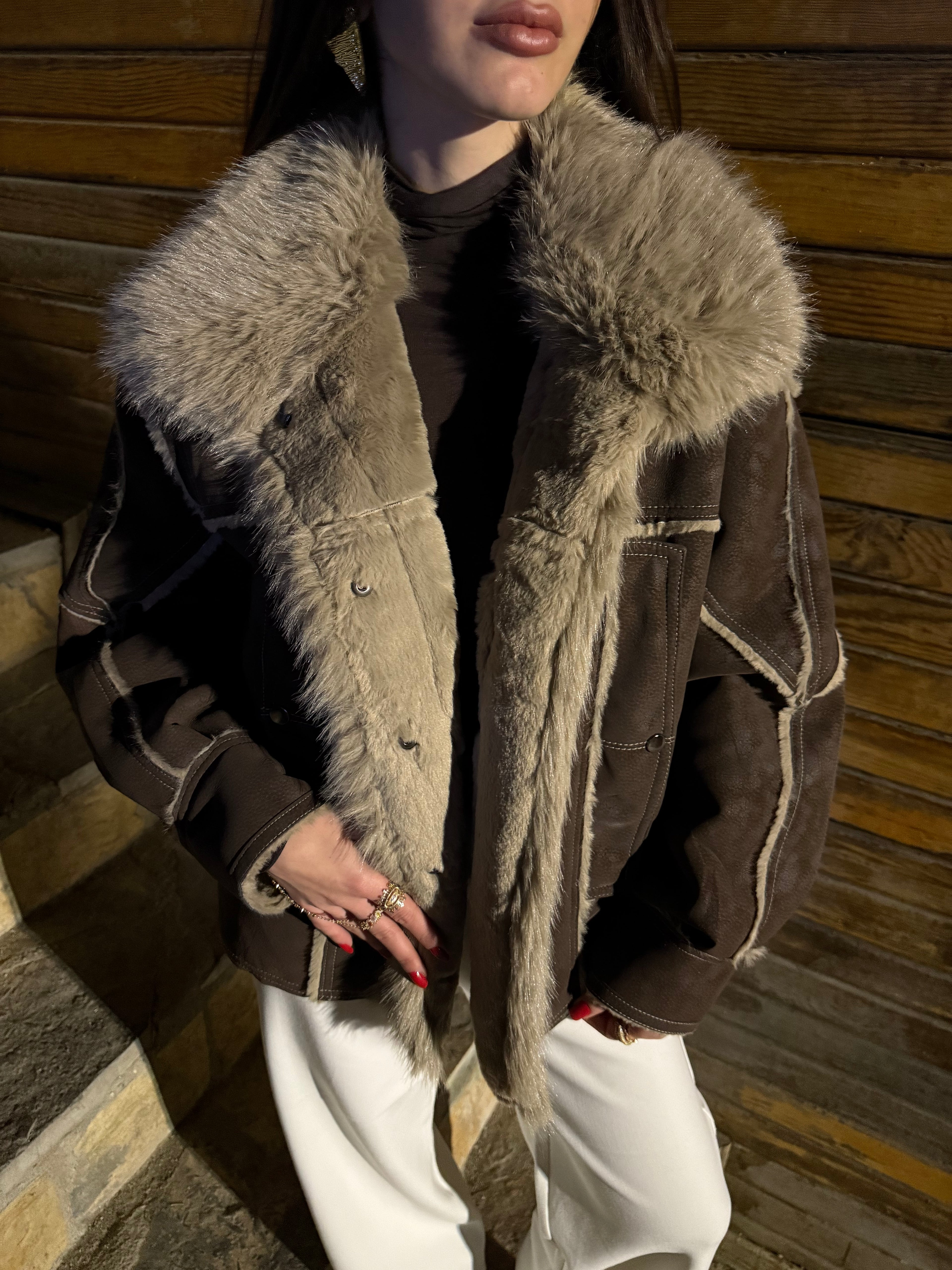 İthal kürklü mont