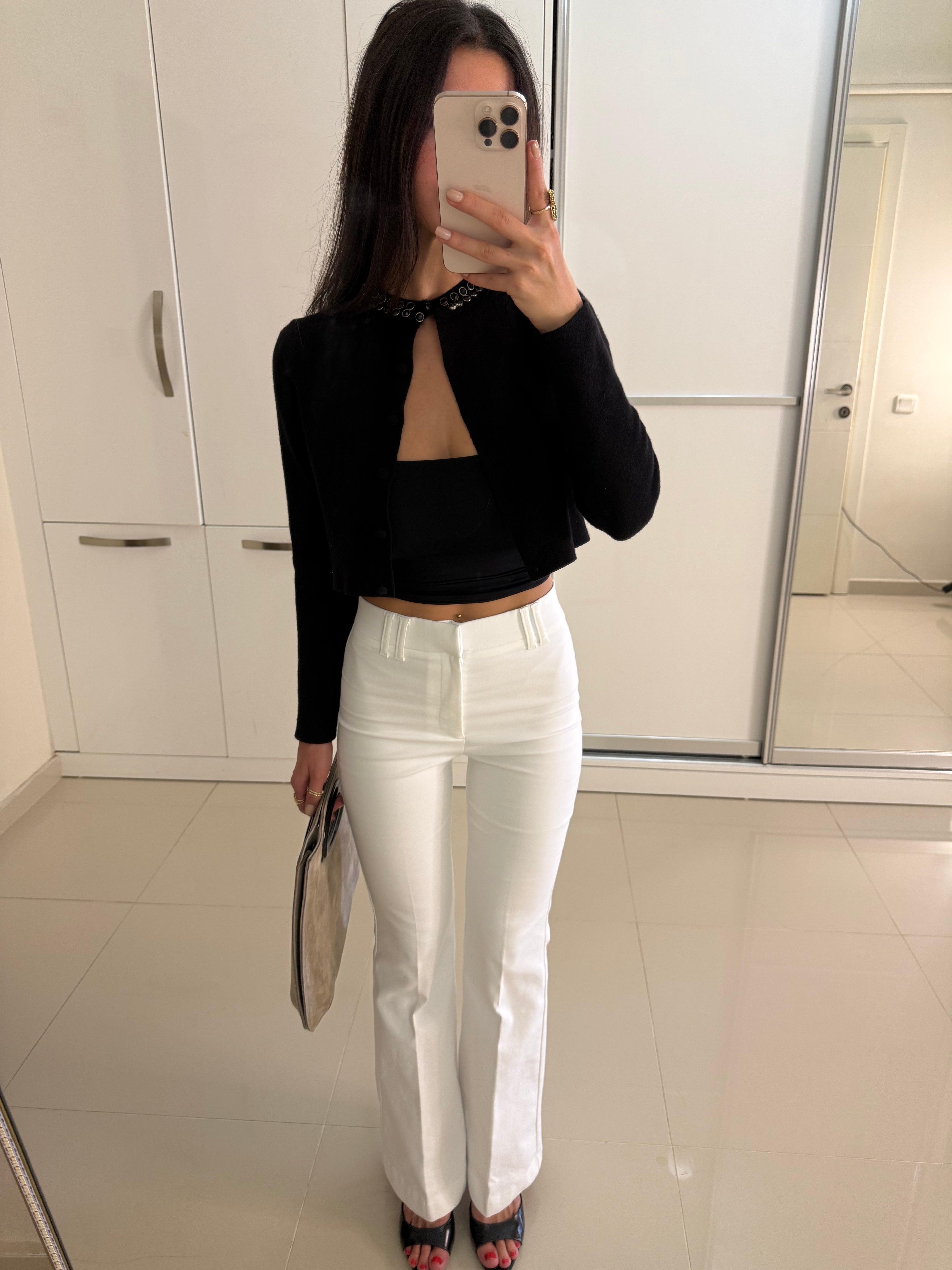 Zra Flare beyaz pantolon