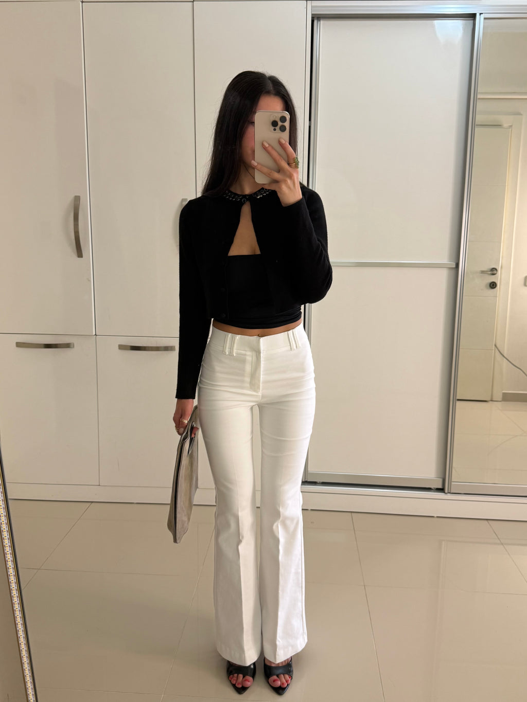 Zra Flare beyaz pantolon