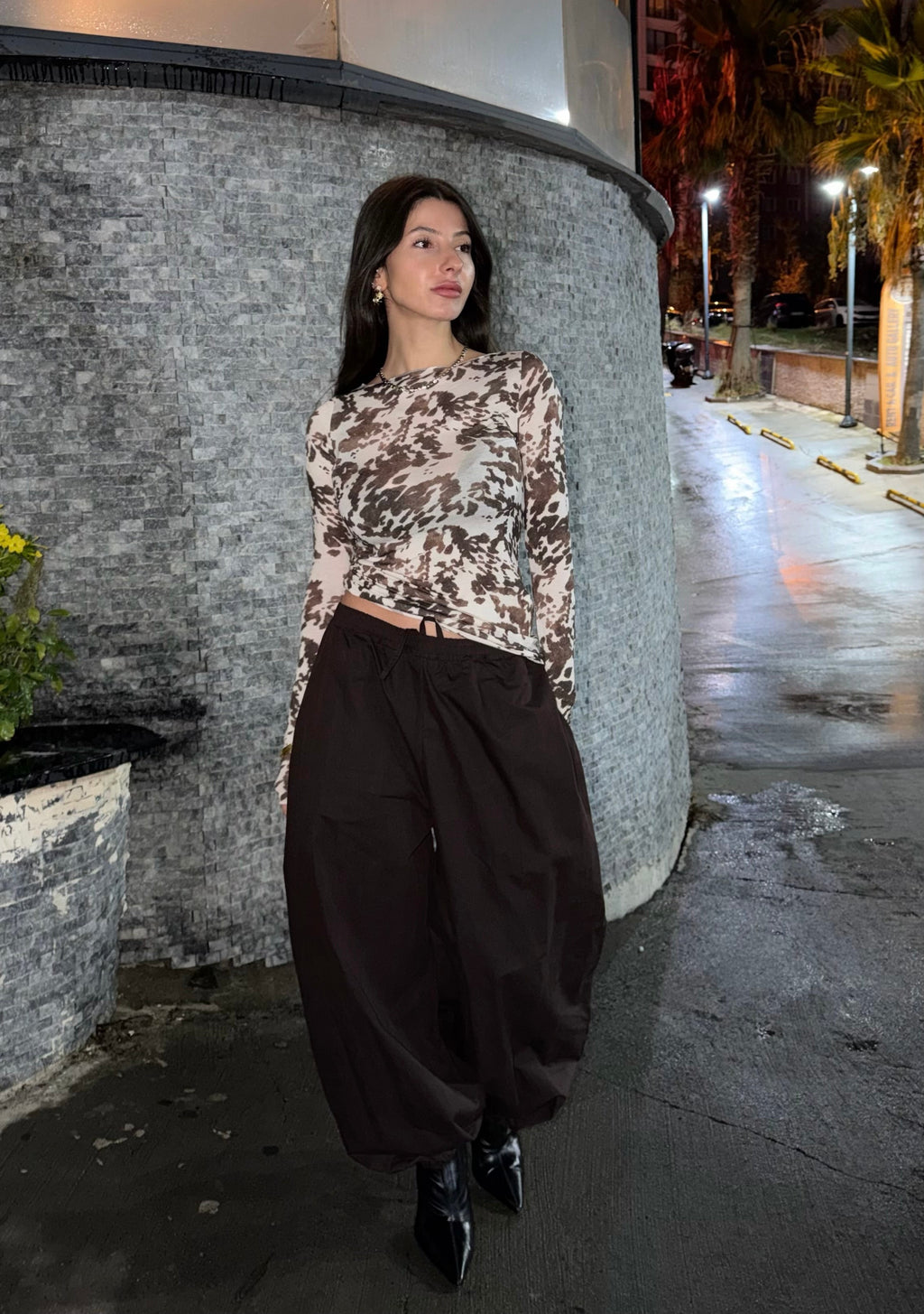 Paraşüt pantolon-Kahverengi