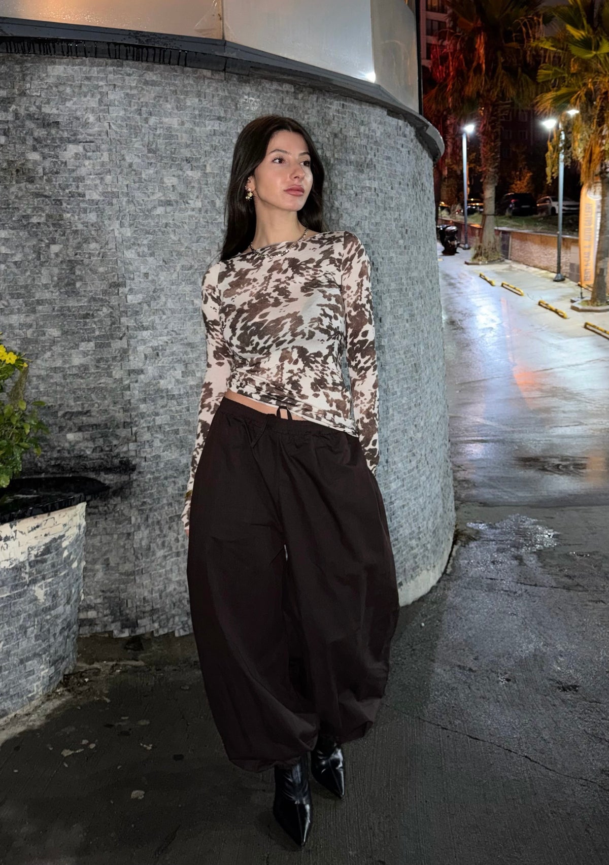 Paraşüt pantolon-Kahverengi