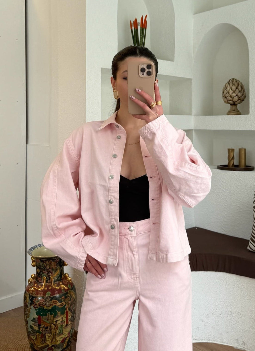 Phl dnm pembe denim ceket