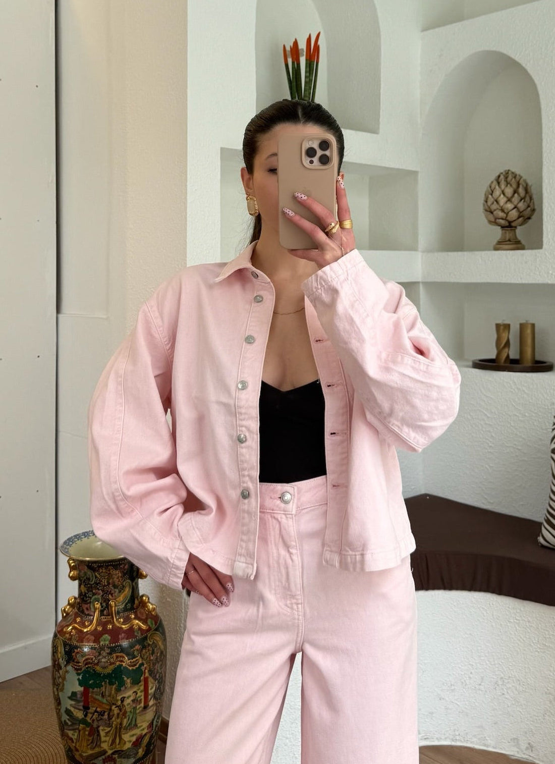 Phl dnm pembe denim ceket