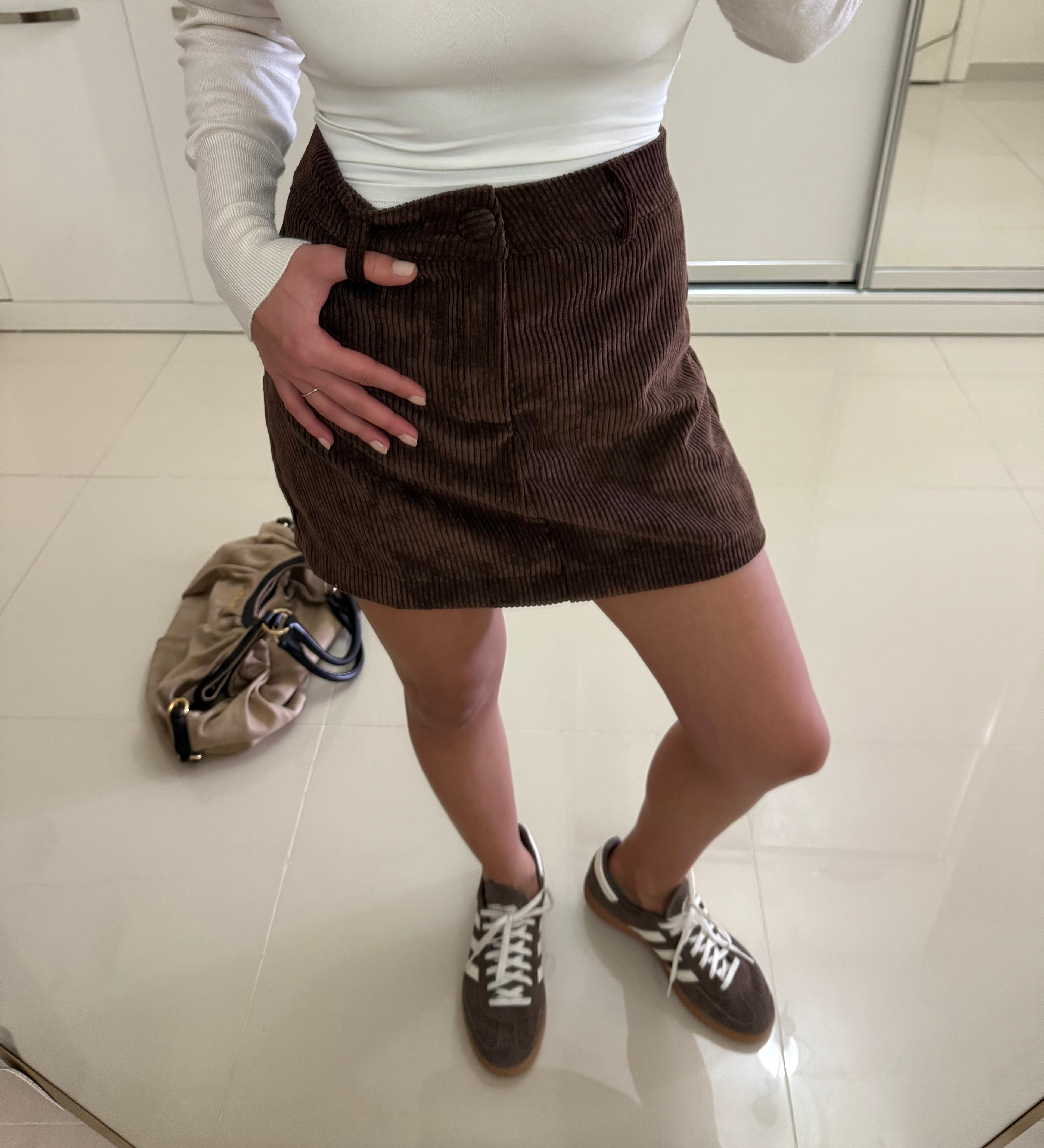 Kadife içten şortlu etek