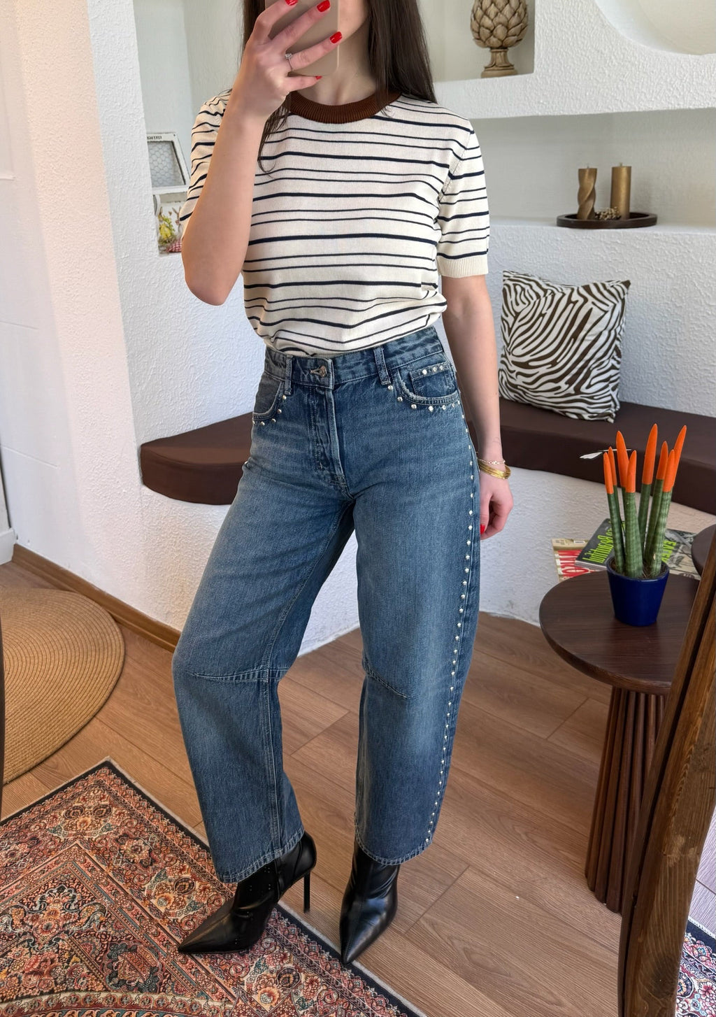 Mdwl zımba şeritli jean