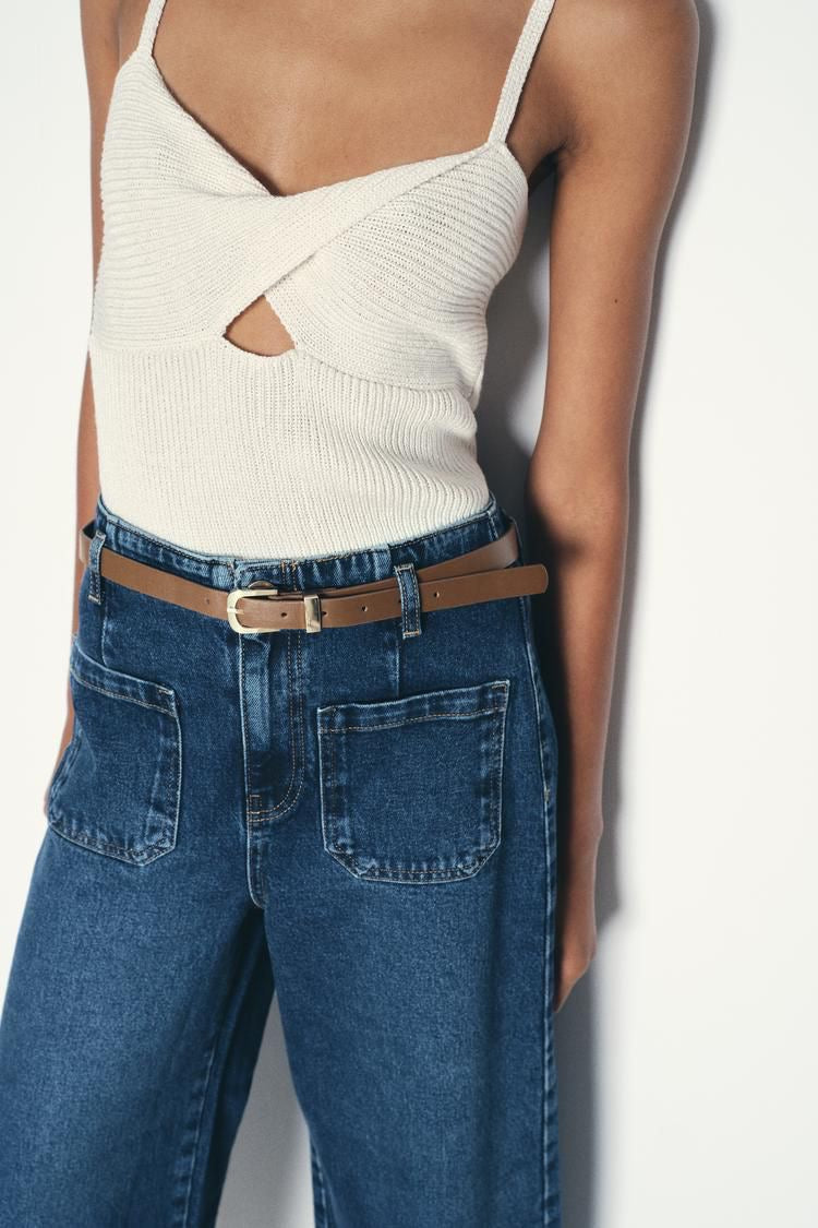 Zra culotte kemerli jean