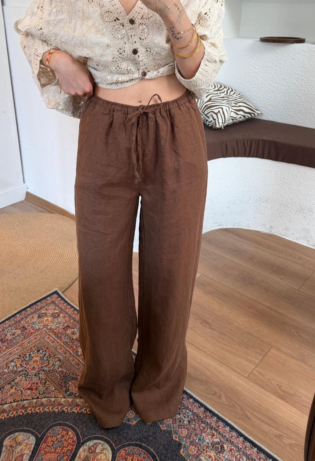 %100 keten massi model pantolon